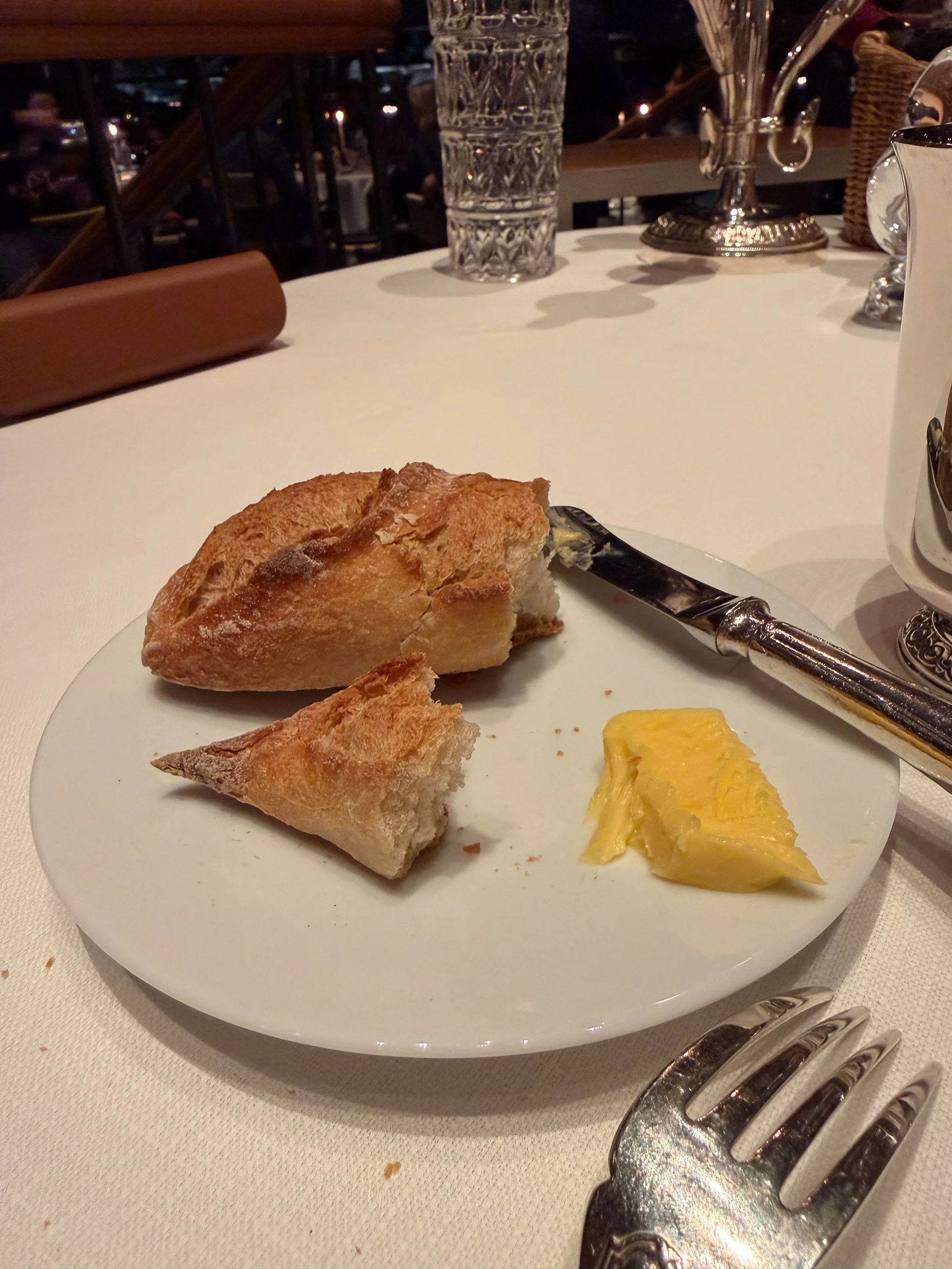 Just bread and butter. But perfect versions of both. 