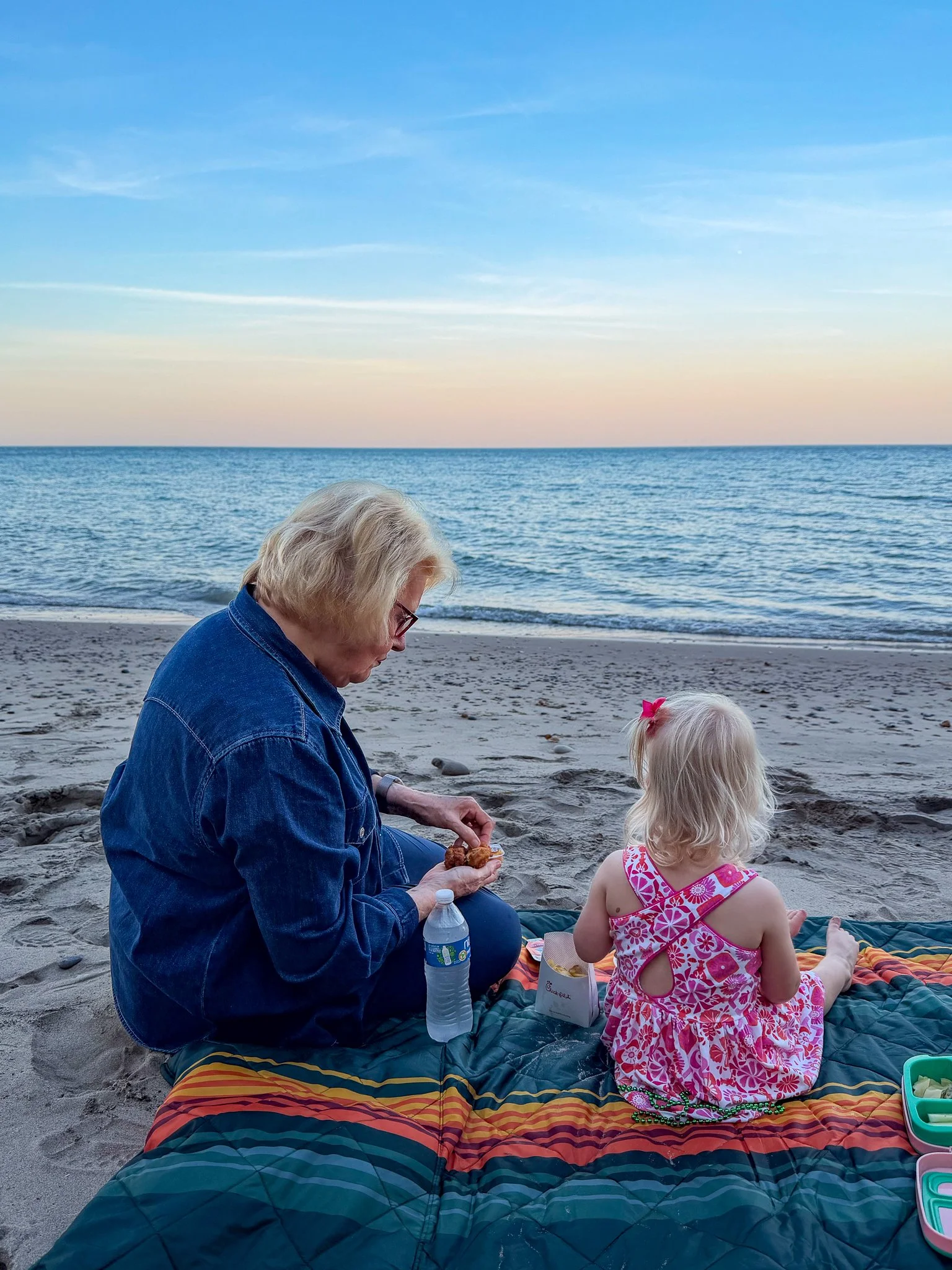 Beach dinner before the weather turns