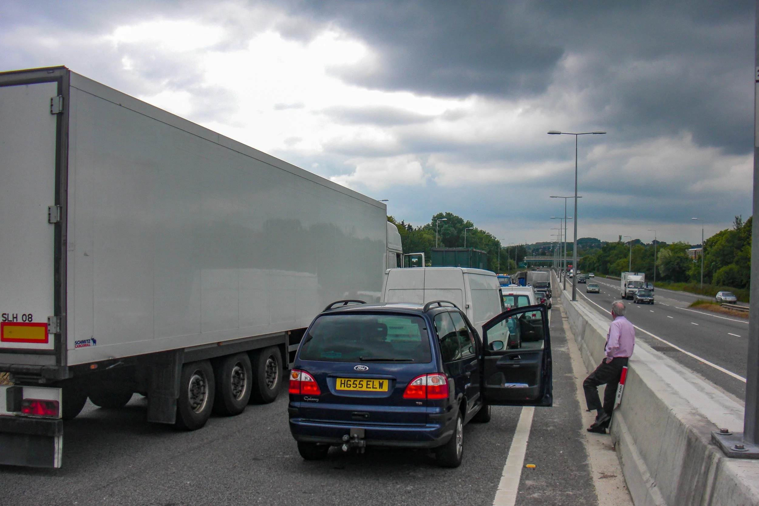 30 minute traffic jam on the motorway