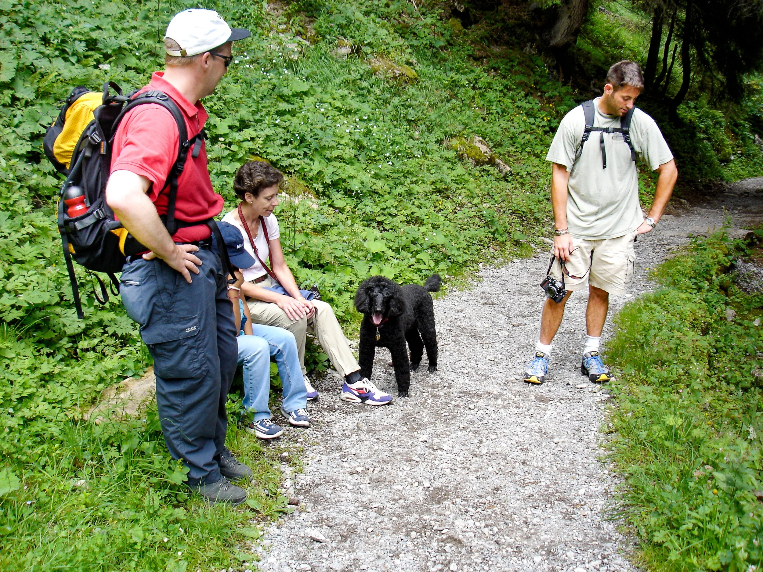 Catching their breath on the path to the Lobhorn