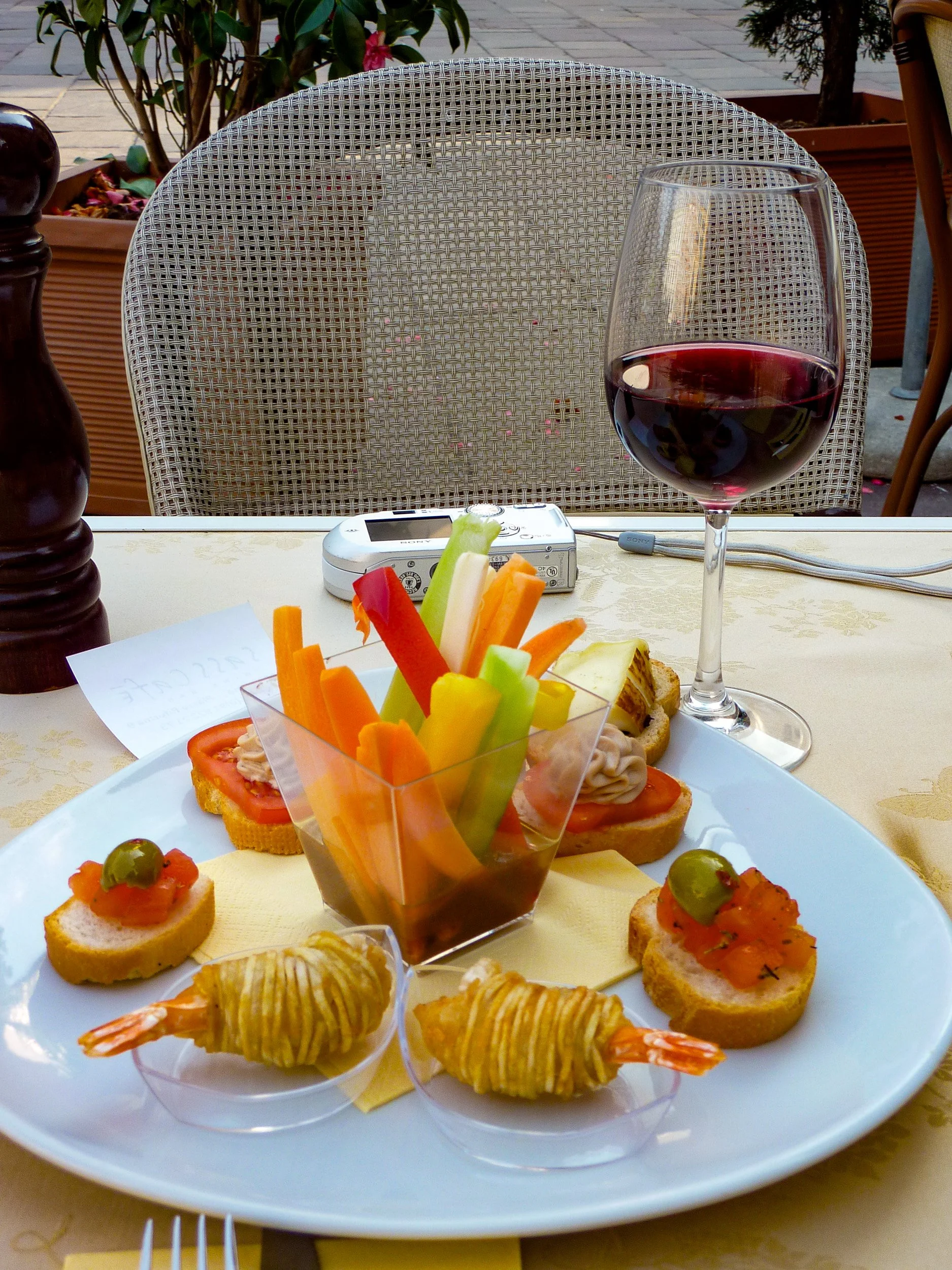 Ordered a glass of wine and were presented with a mini-dinner