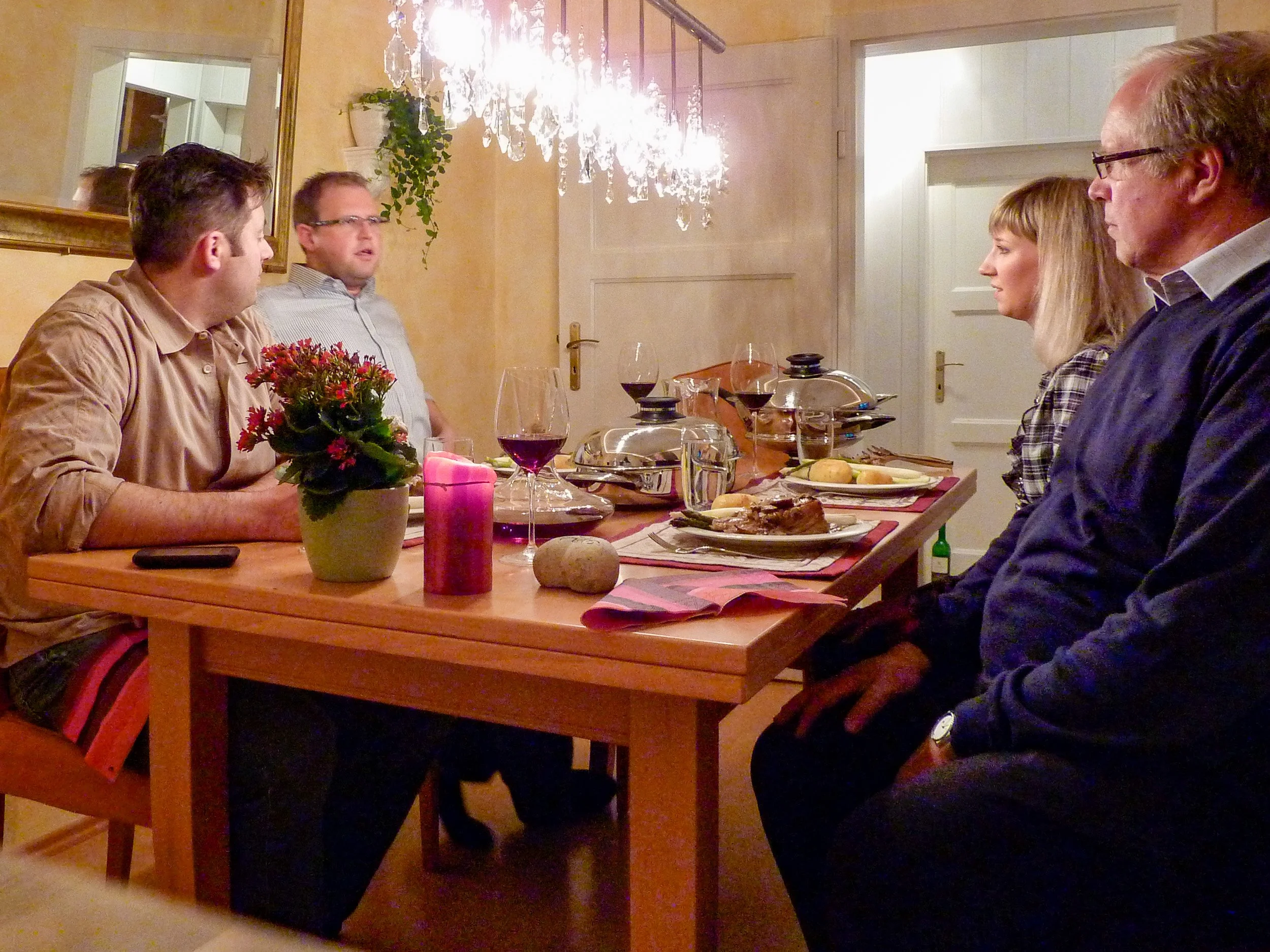 Spargel and wine with Andy and Kirstin