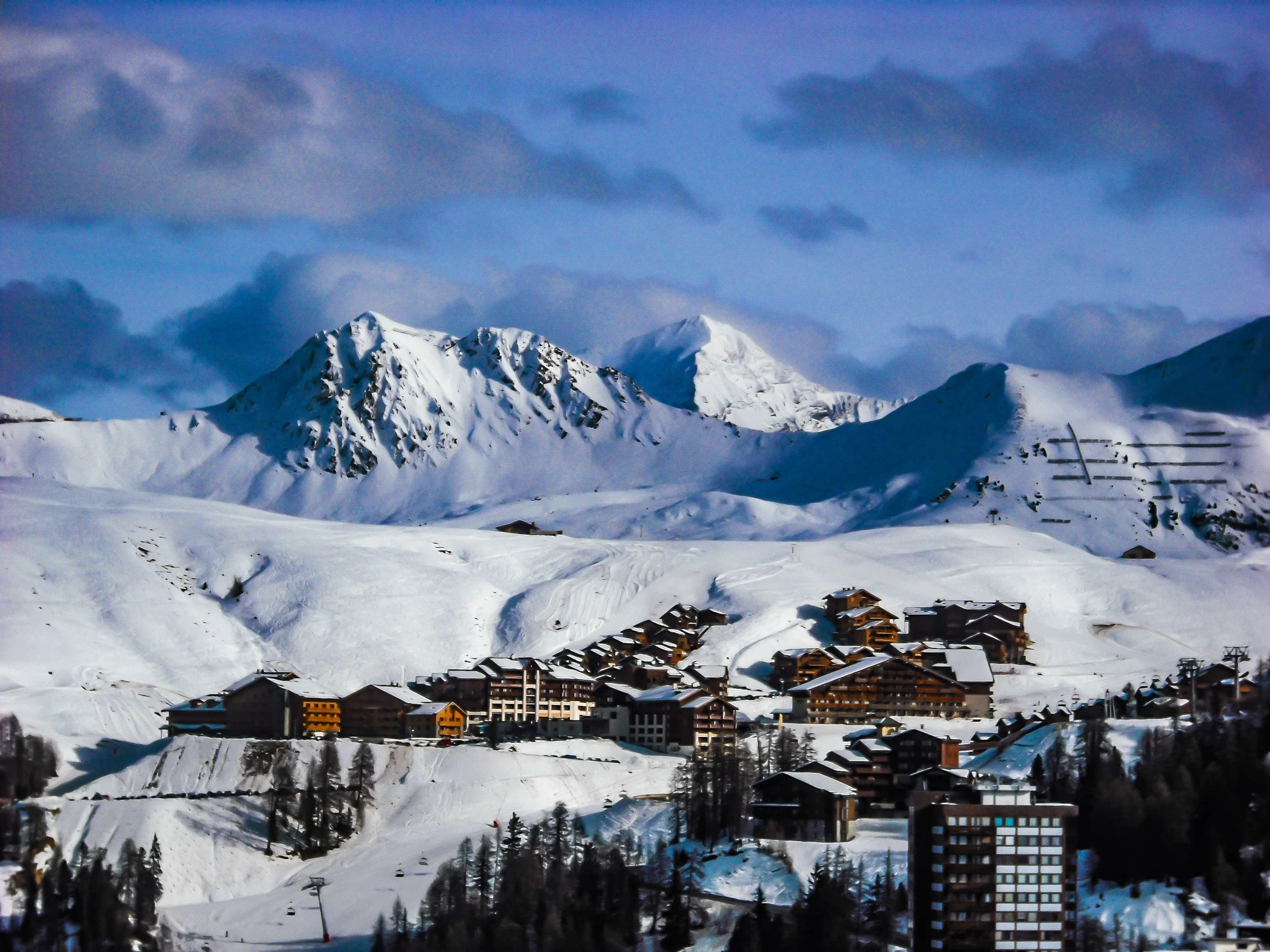 La Plagne under a white blanket