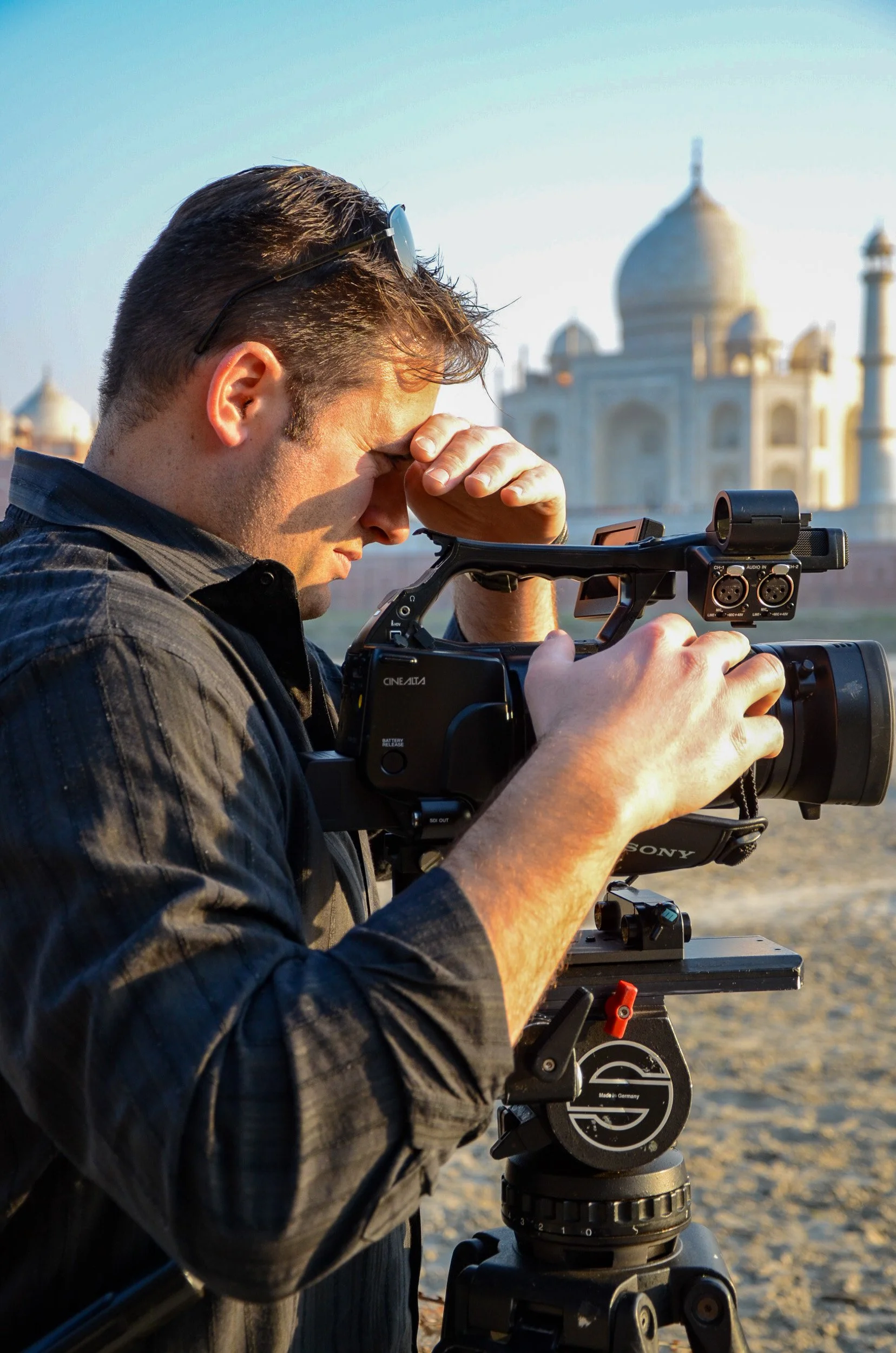 Across the river from the Taj