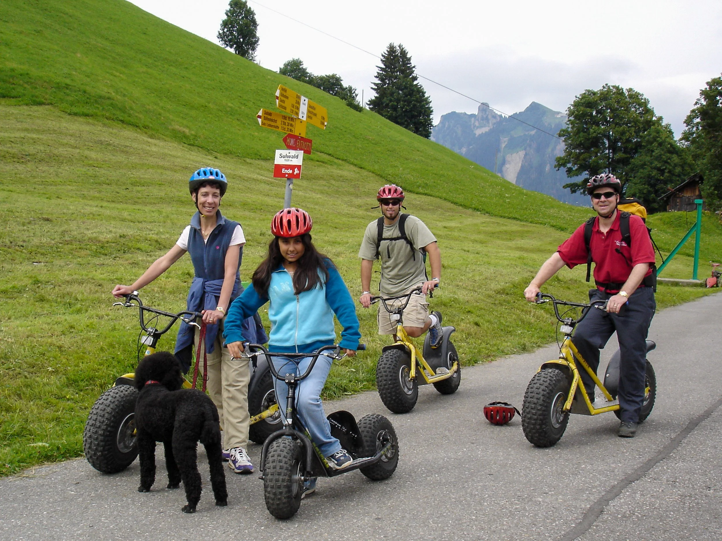 Renting mountain scooters for the ride down