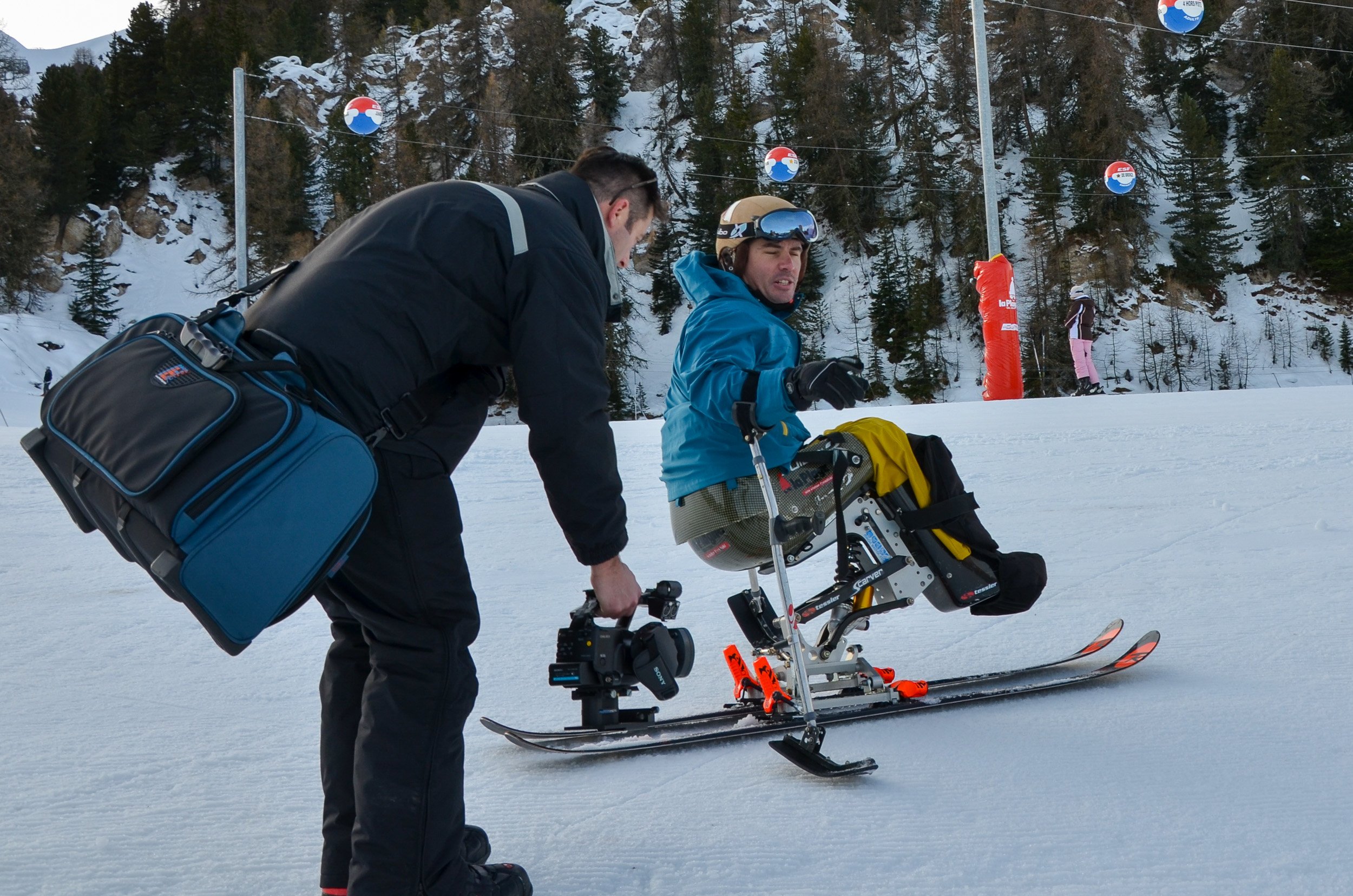 Bastien gets ready to ski