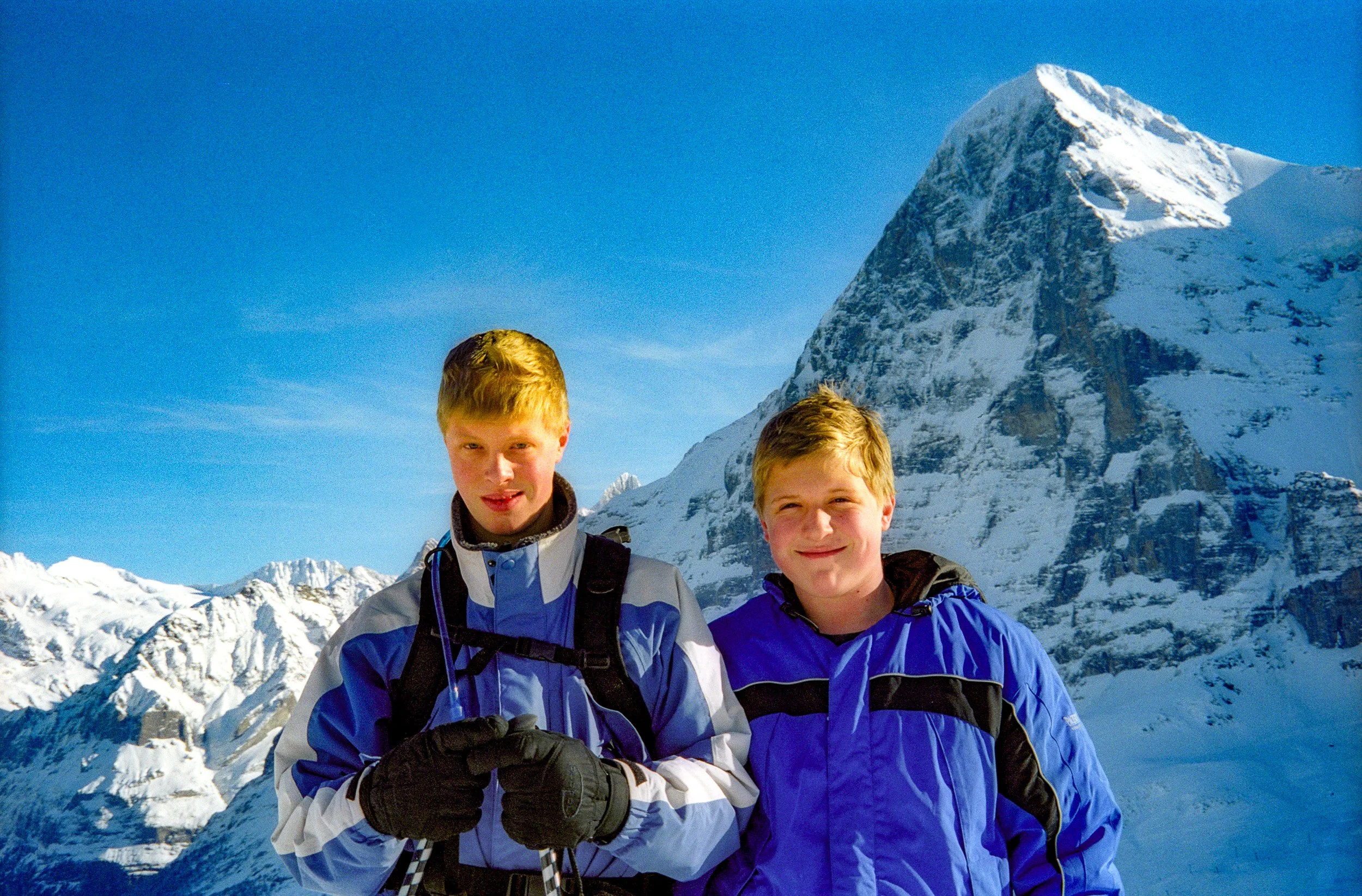 Skiing Wengen with Mac and Noah