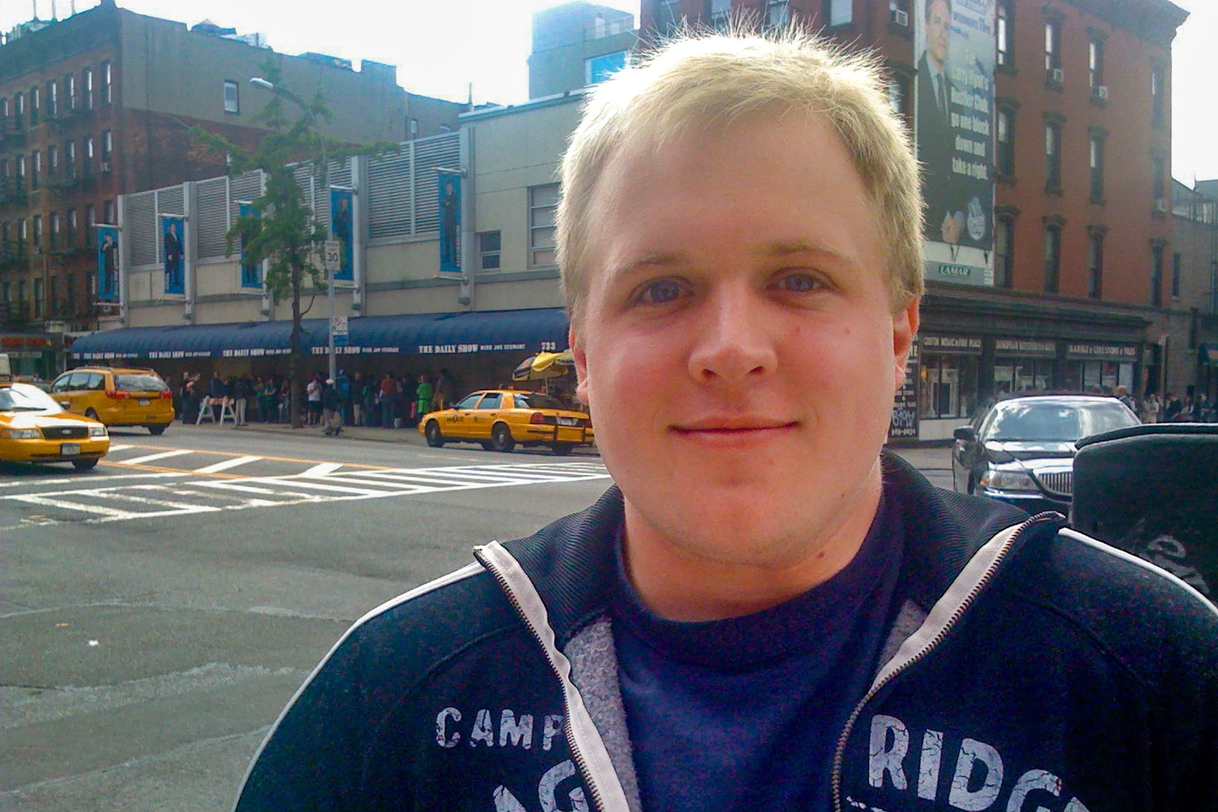 Arriving for Daily Show rehearsal.jpg