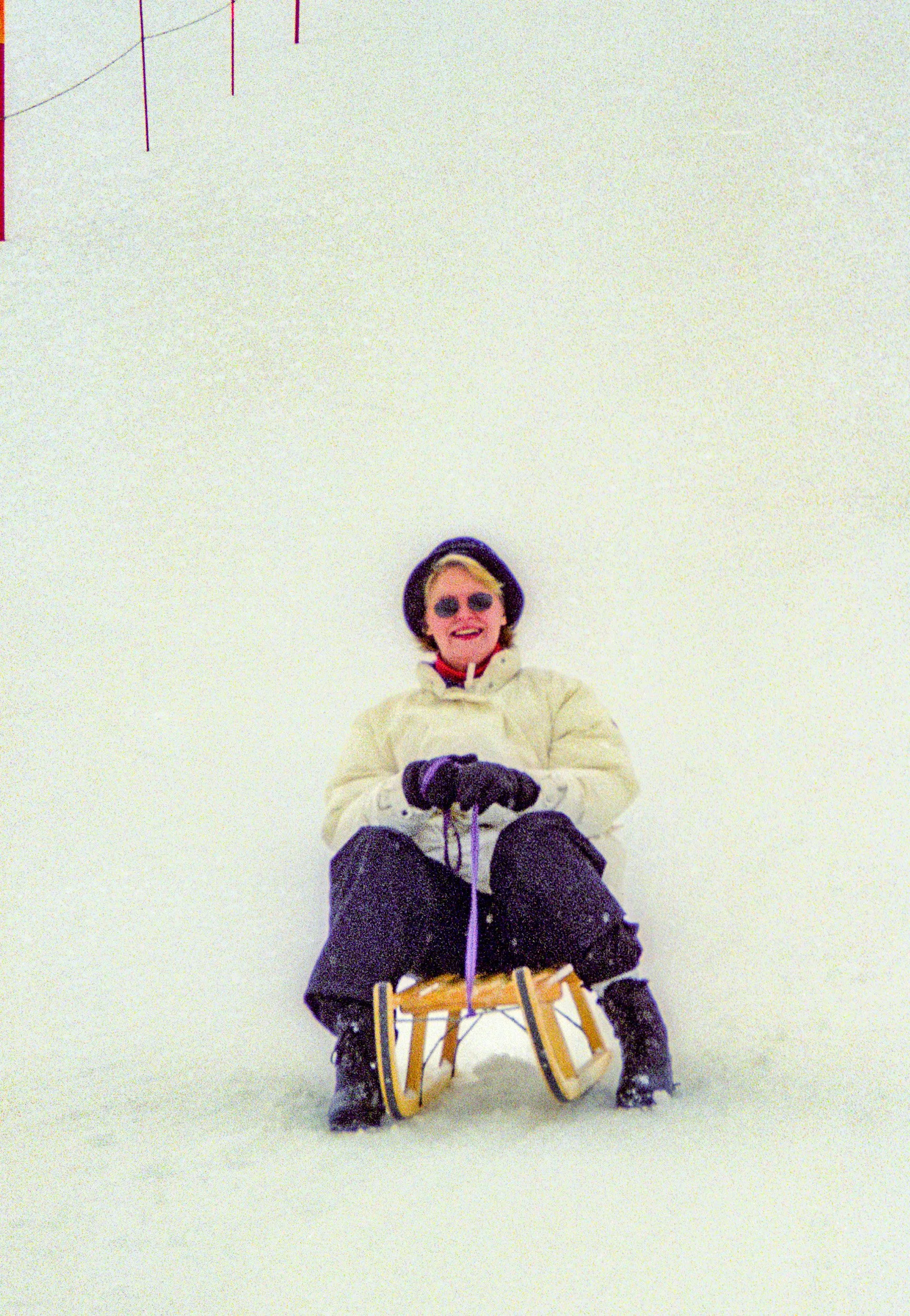 Jill Sledding Wengen