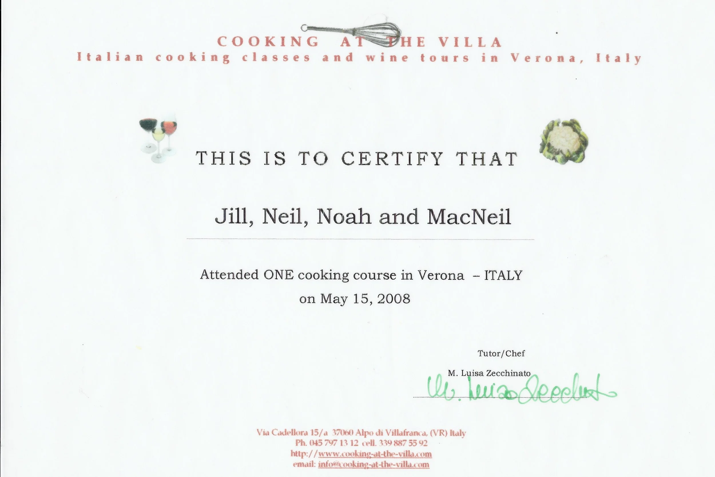 Cooking at the villa