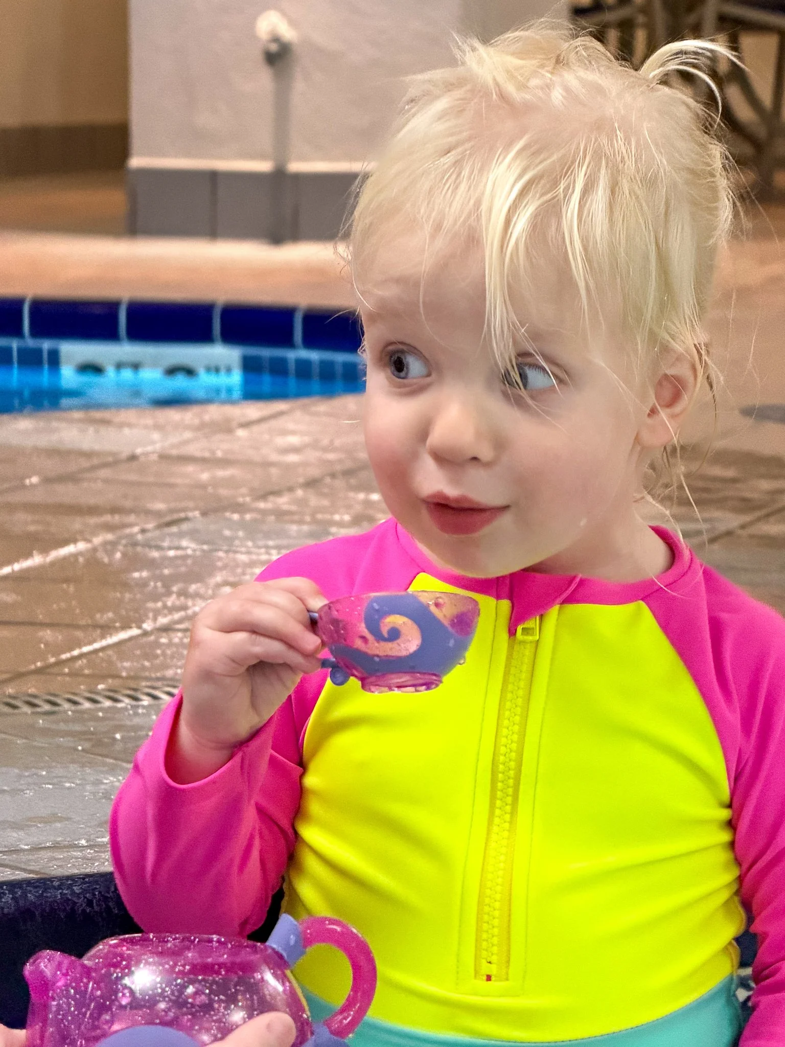 Tea party at the pool