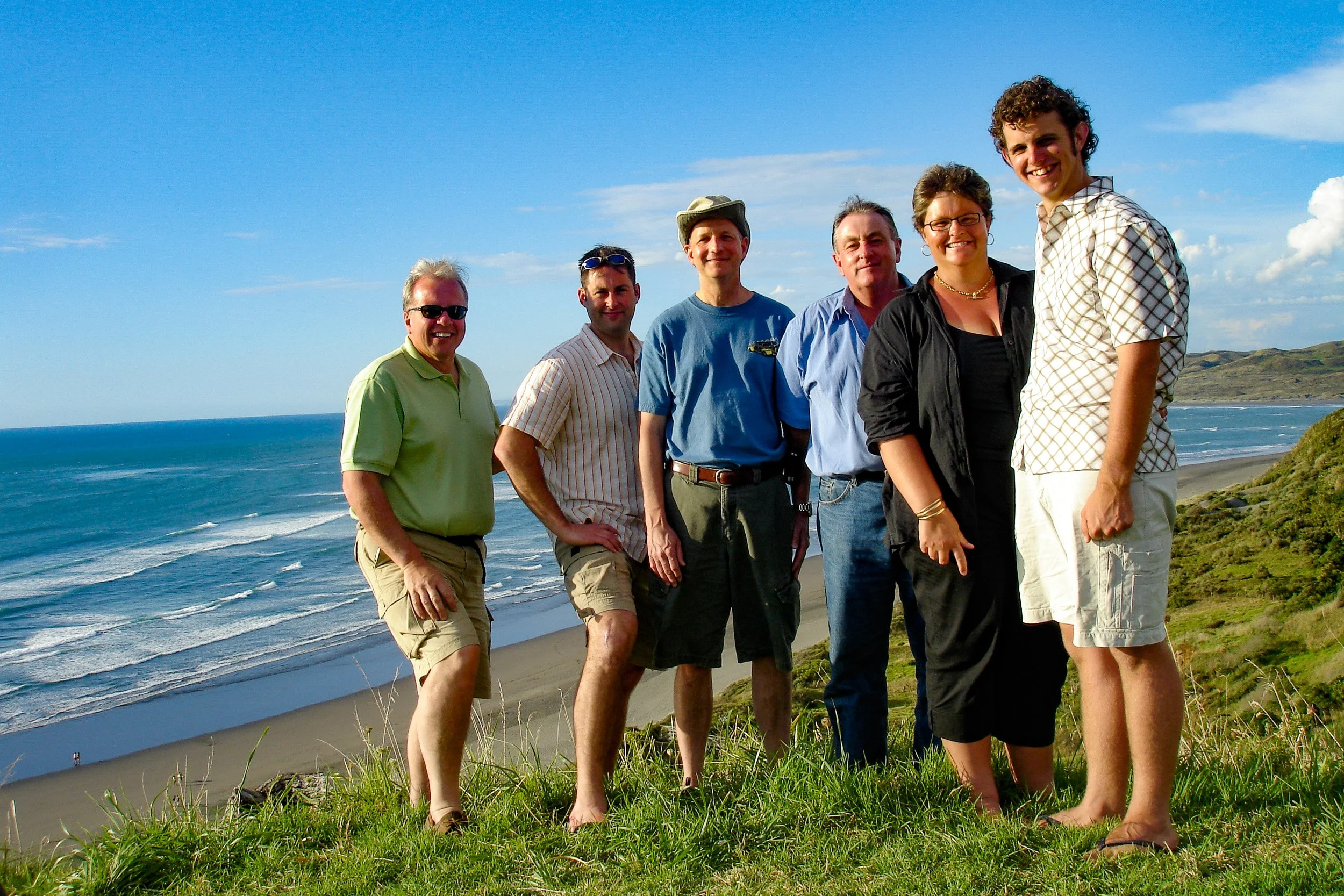 The team celebrating a successful shoot