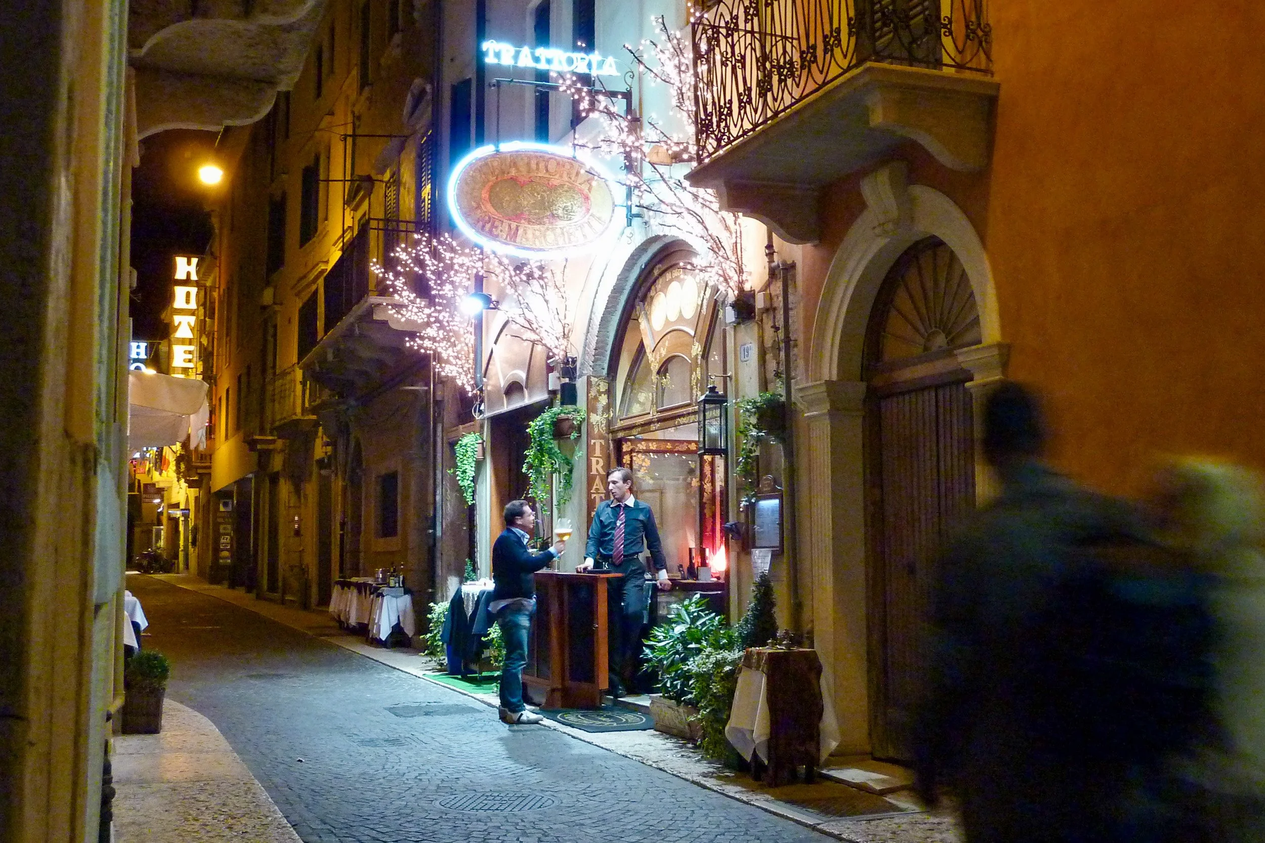 Walking the streets during the interval