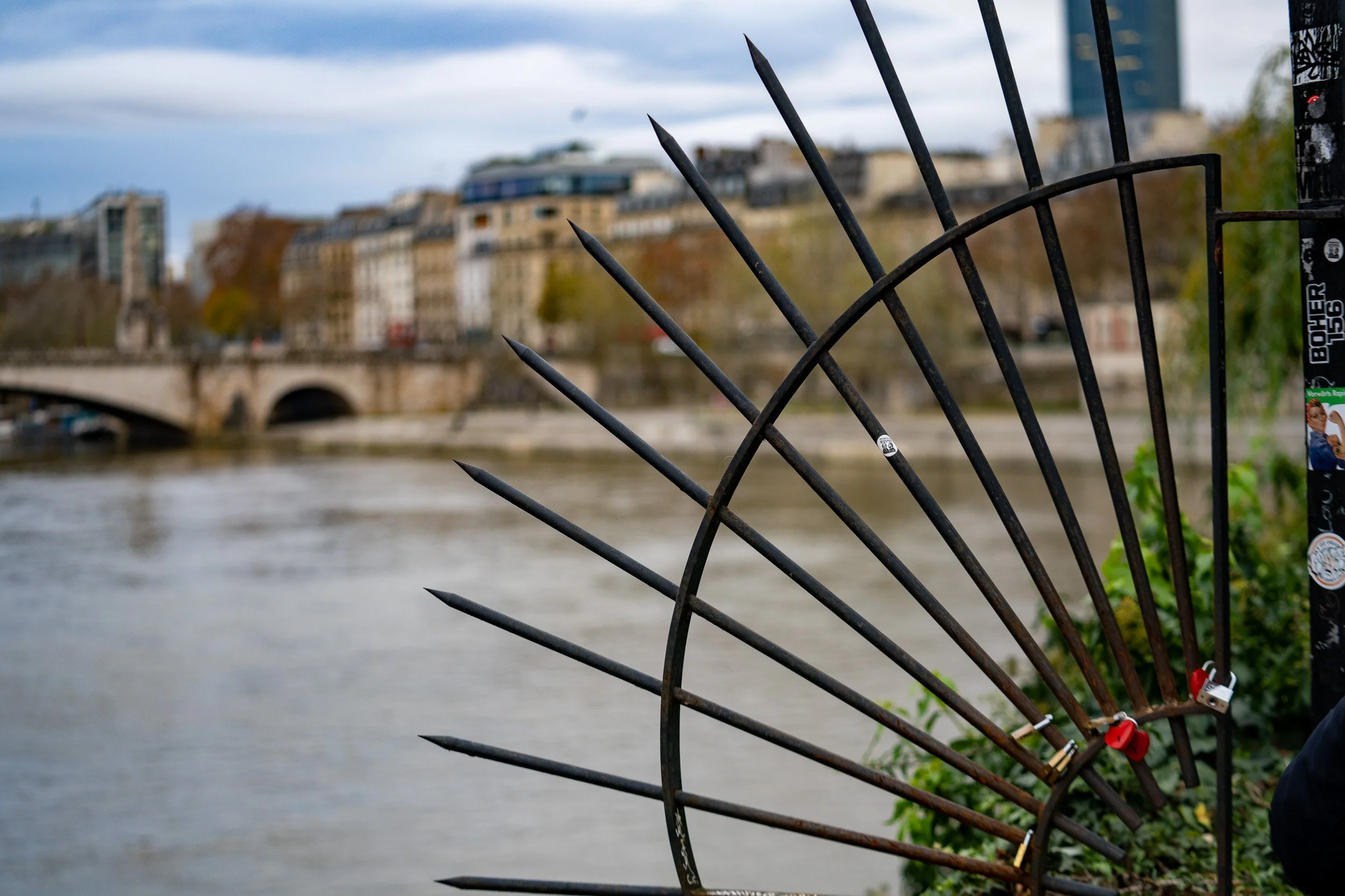 Love locks and pointed protection.
