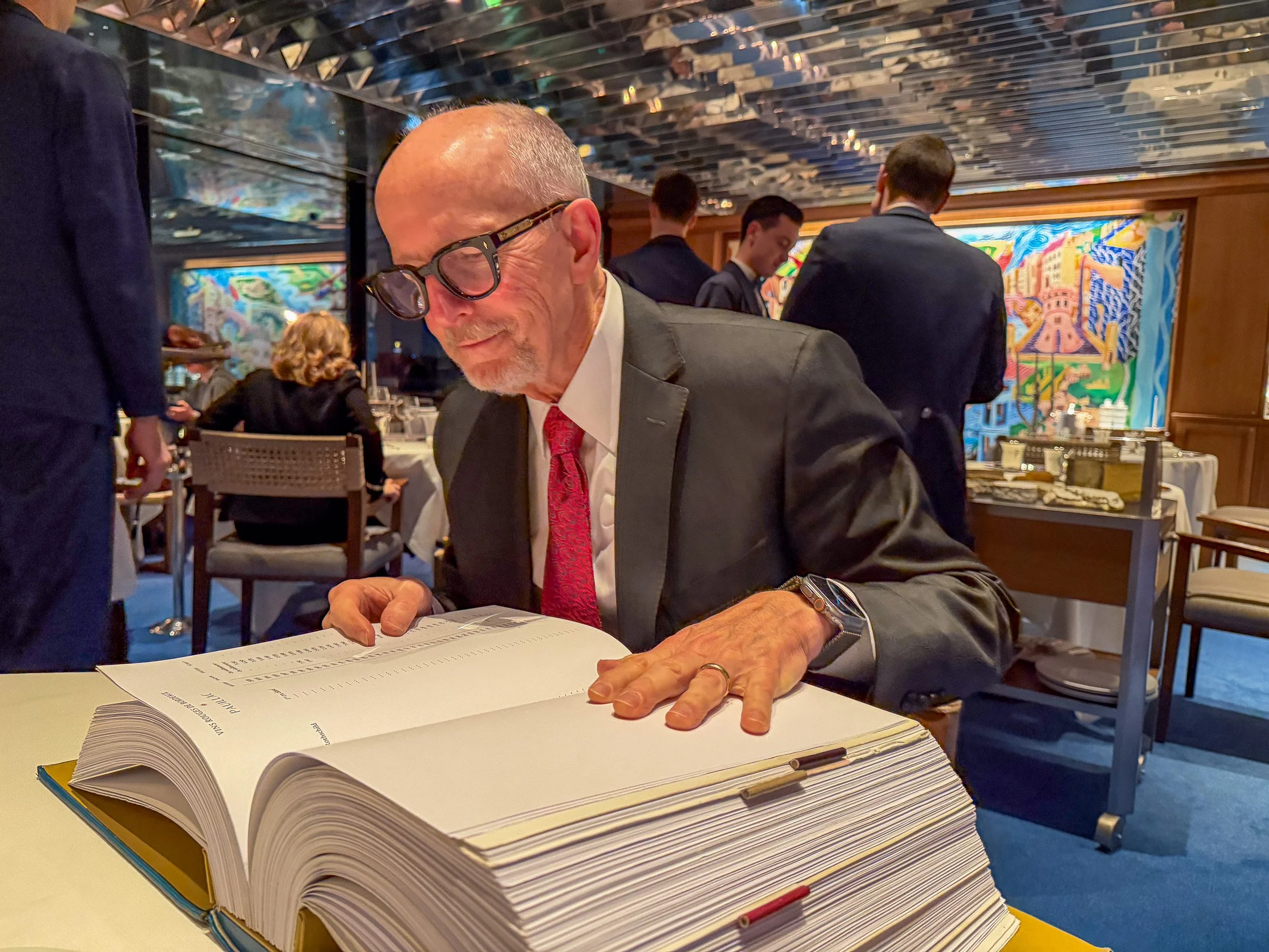 Speed reading the wine list.