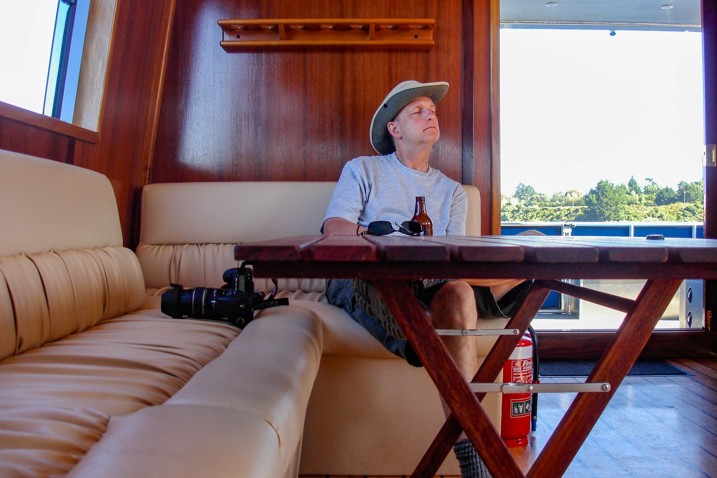 A beer, a nap, a boat.