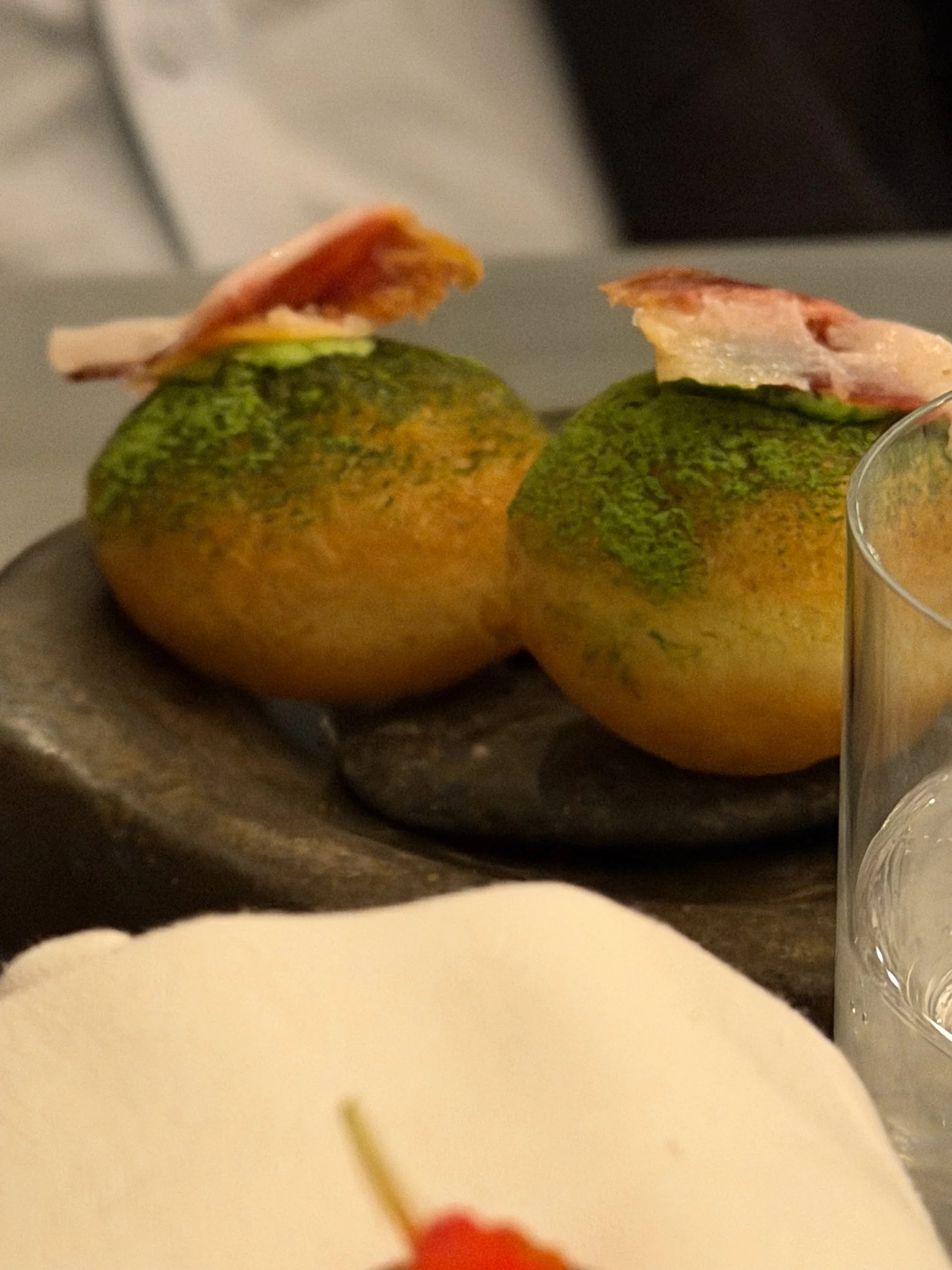 Beignets stuffed with escargot. 