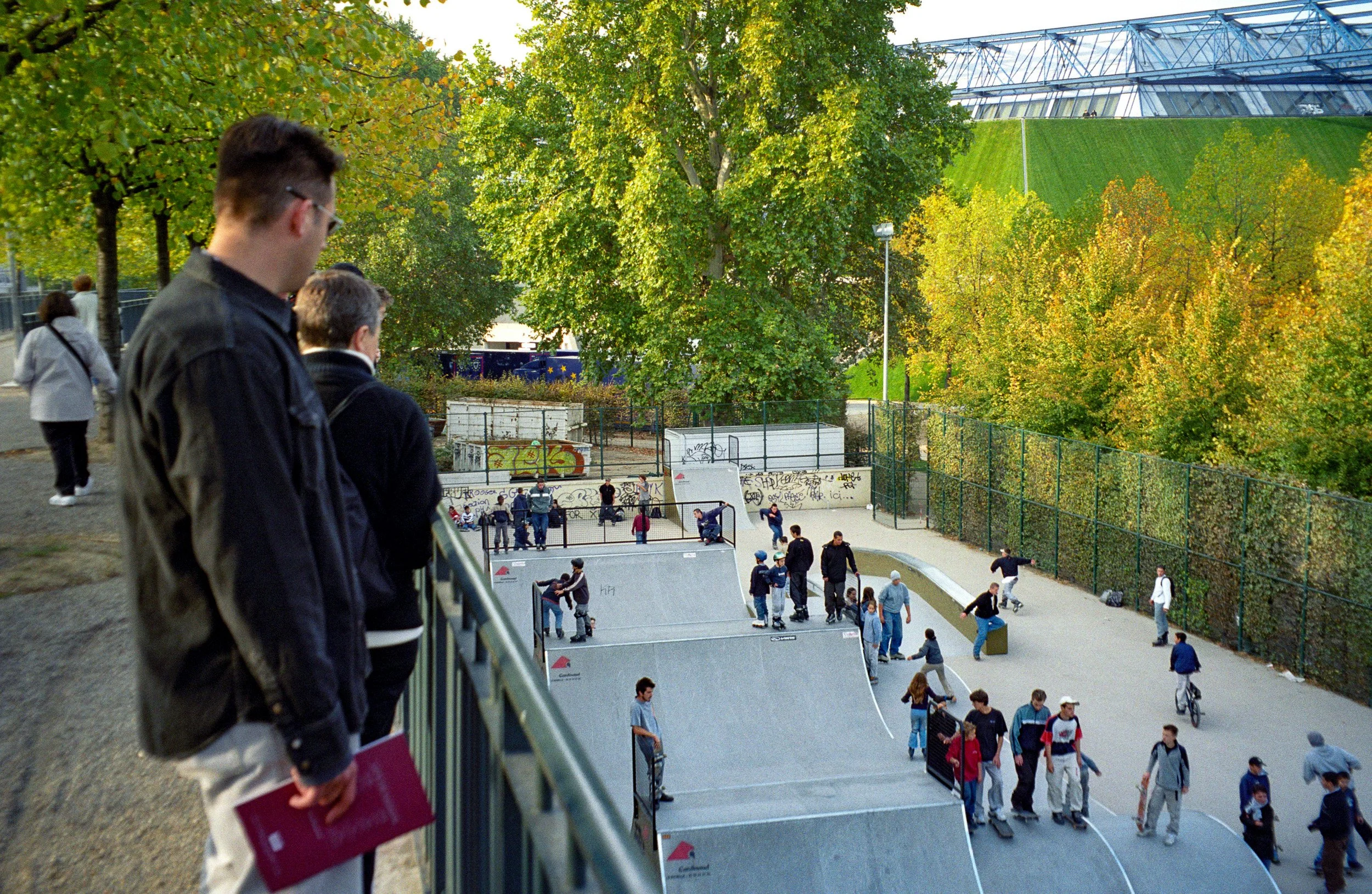 Paris walk past a skate park