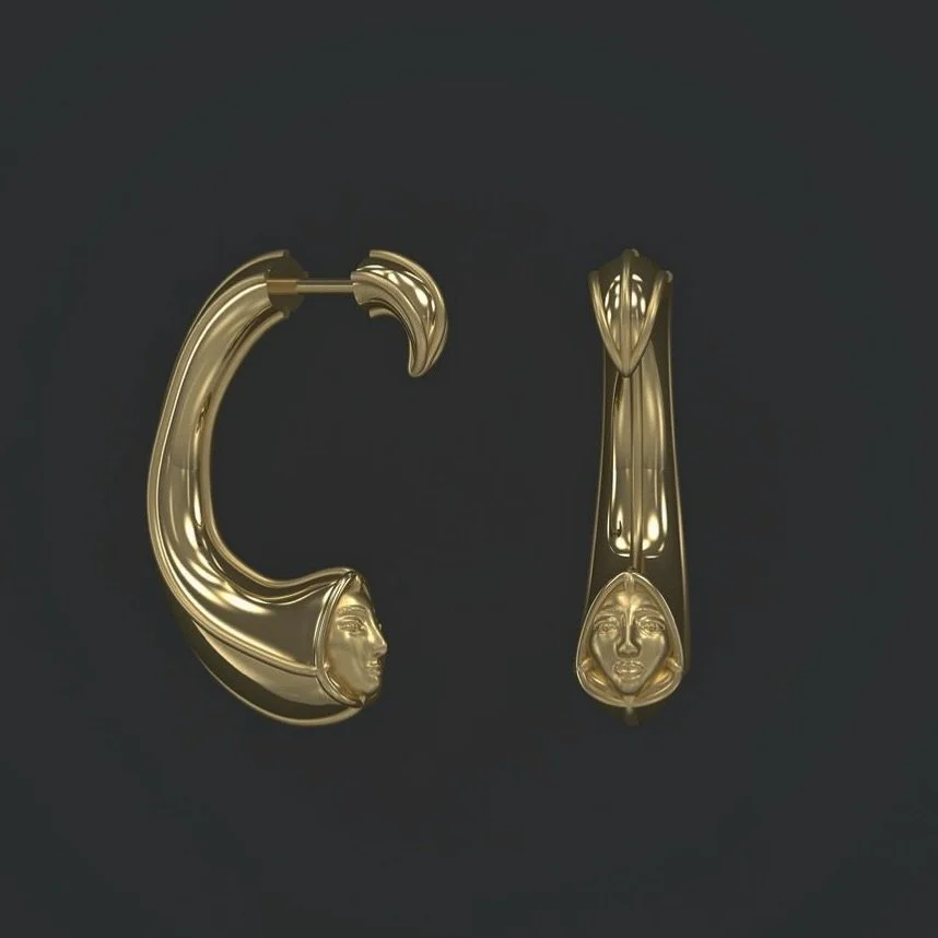 Cocoon Earrings. Collection: 𝘈𝘶𝘵𝘰𝘮𝘢𝘵𝘪𝘴𝘮 𝘰𝘧 𝘗𝘭𝘢𝘺