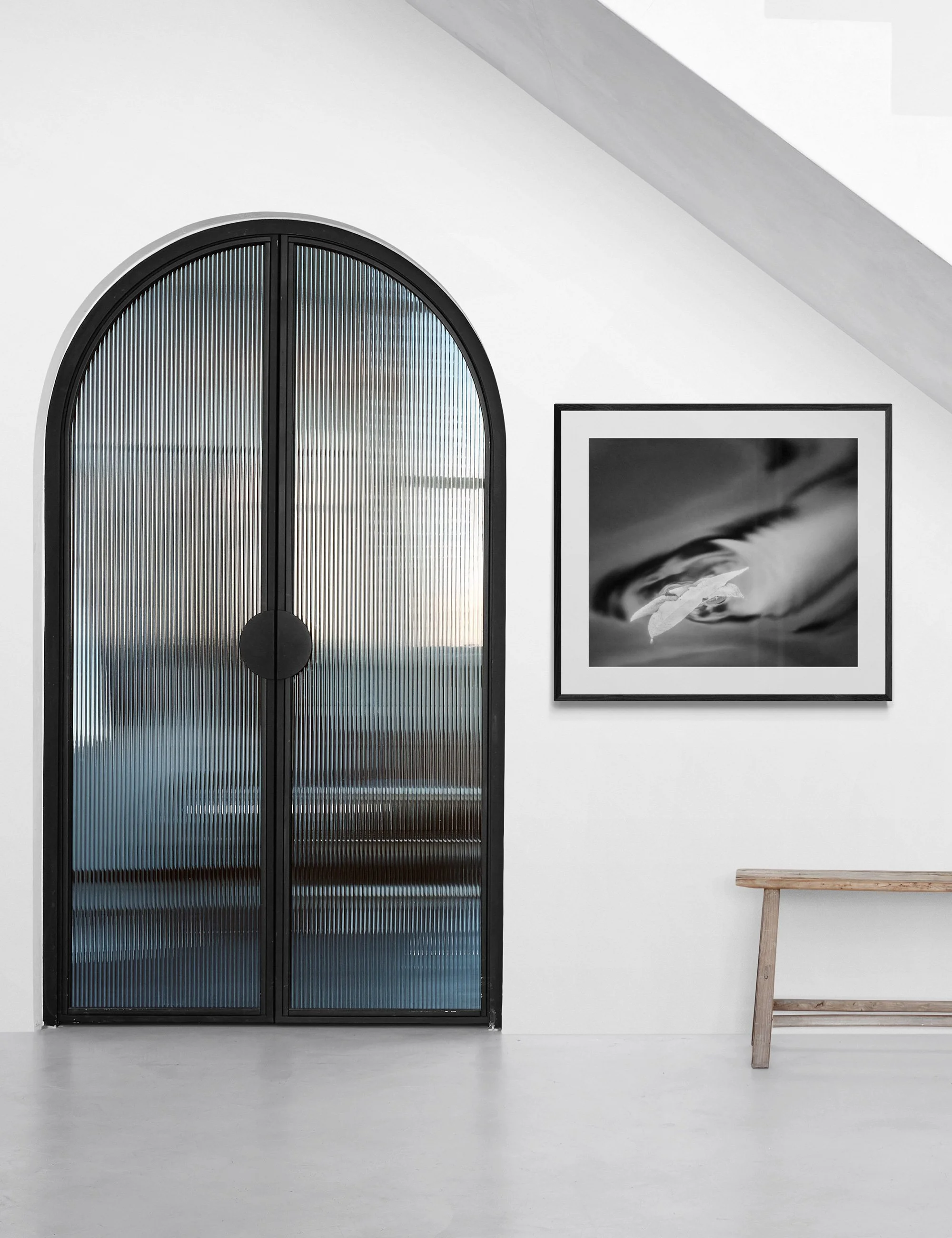 "Calling" is a conceptual infrared fine art photograph from the Drifting Destinies series displayed in a minimalist contemporary interior.