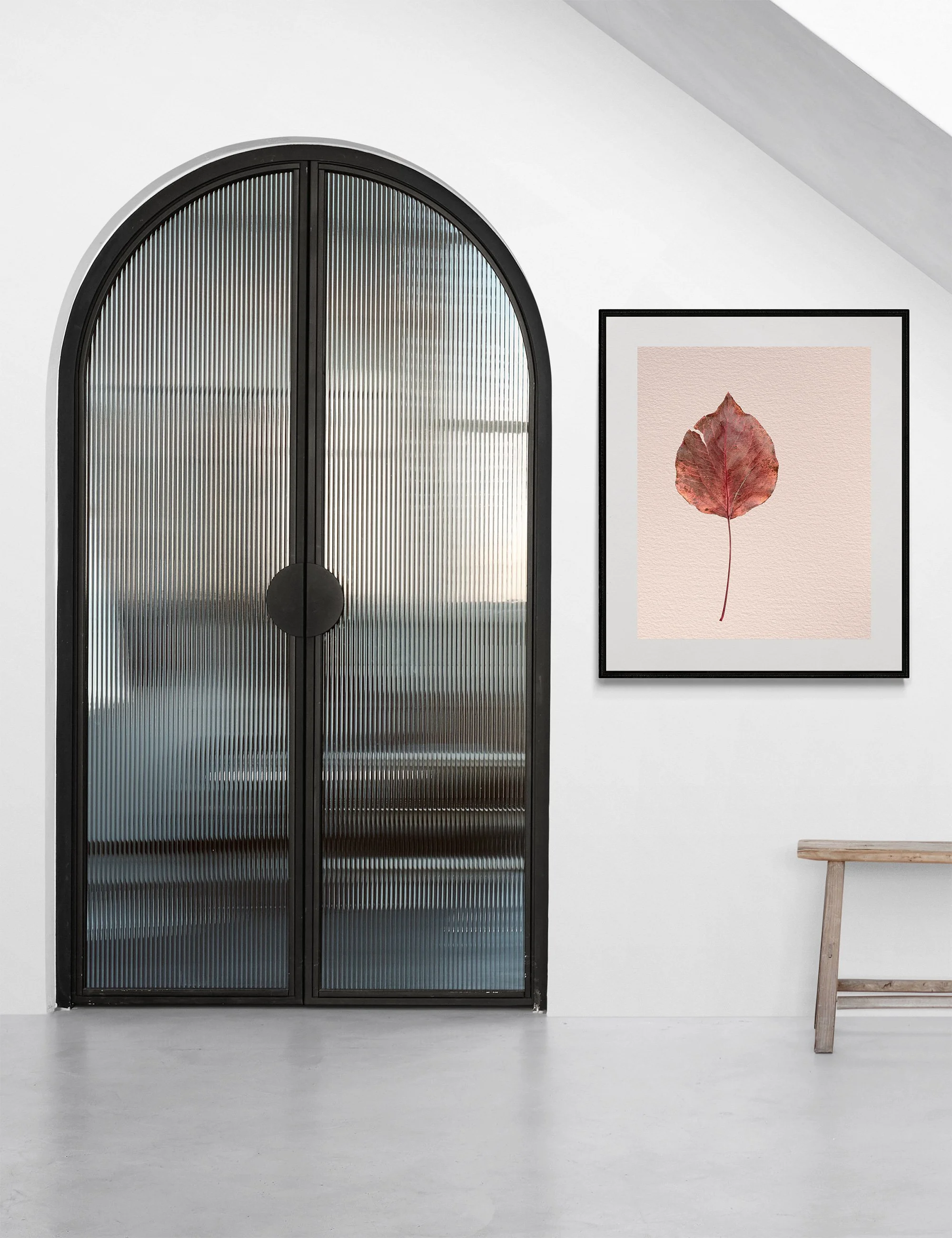 The fine art print titled Persona from the Silent Selves collection created by Ian J Muirhead, shown in a white entry foyer
