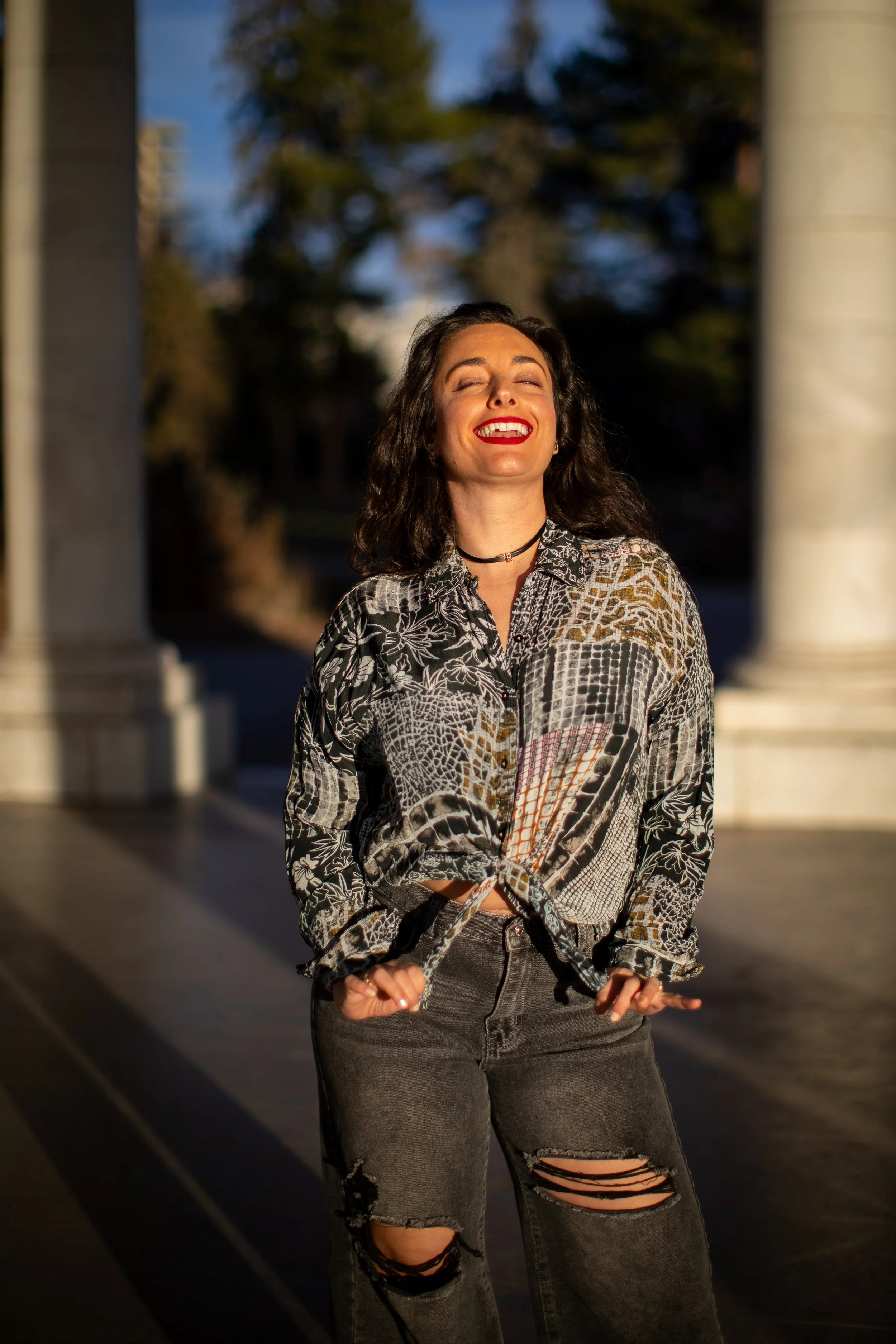 woman posing at Cheesman Park in Denver. Portrait photography. Branding. headshots