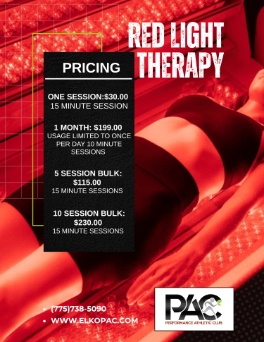 Red Light Therapy Pricing at PAC Elko