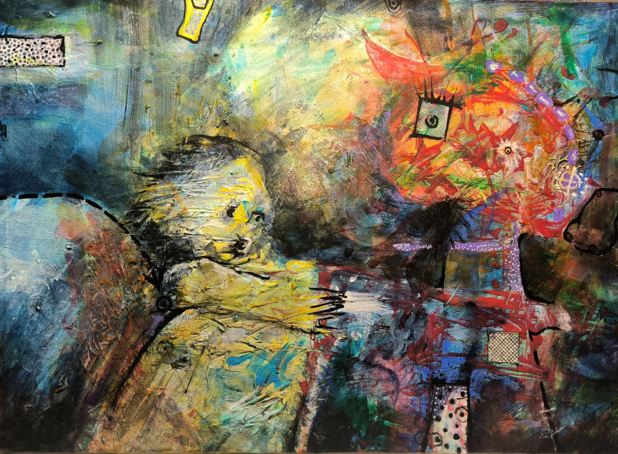 the chase - 2024 (acrylics on canvas 30x40cm)