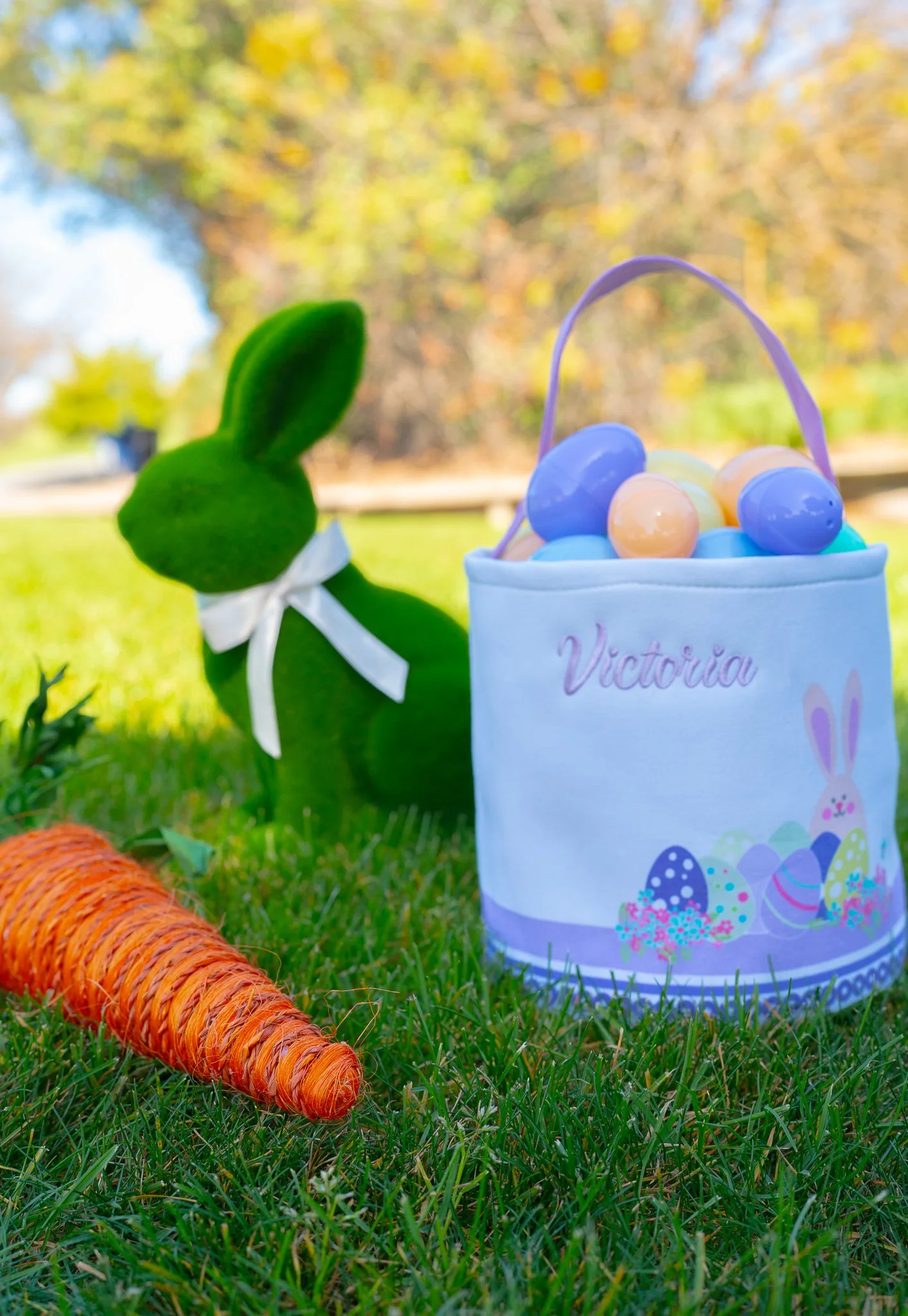 "Easter Bunny" Embroidered Basket