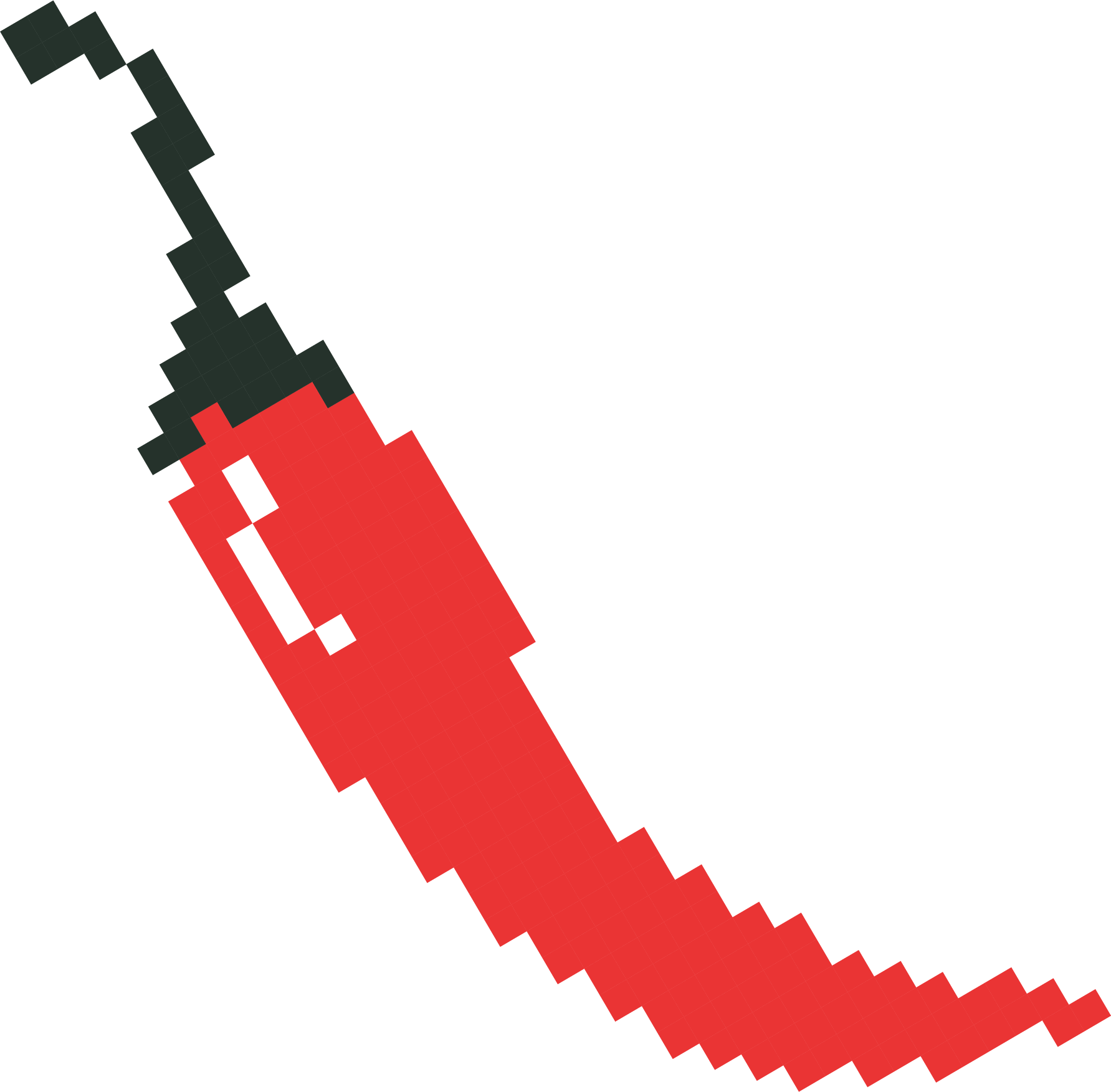 A pixelated thermometer with a red tip indicating high temperature.