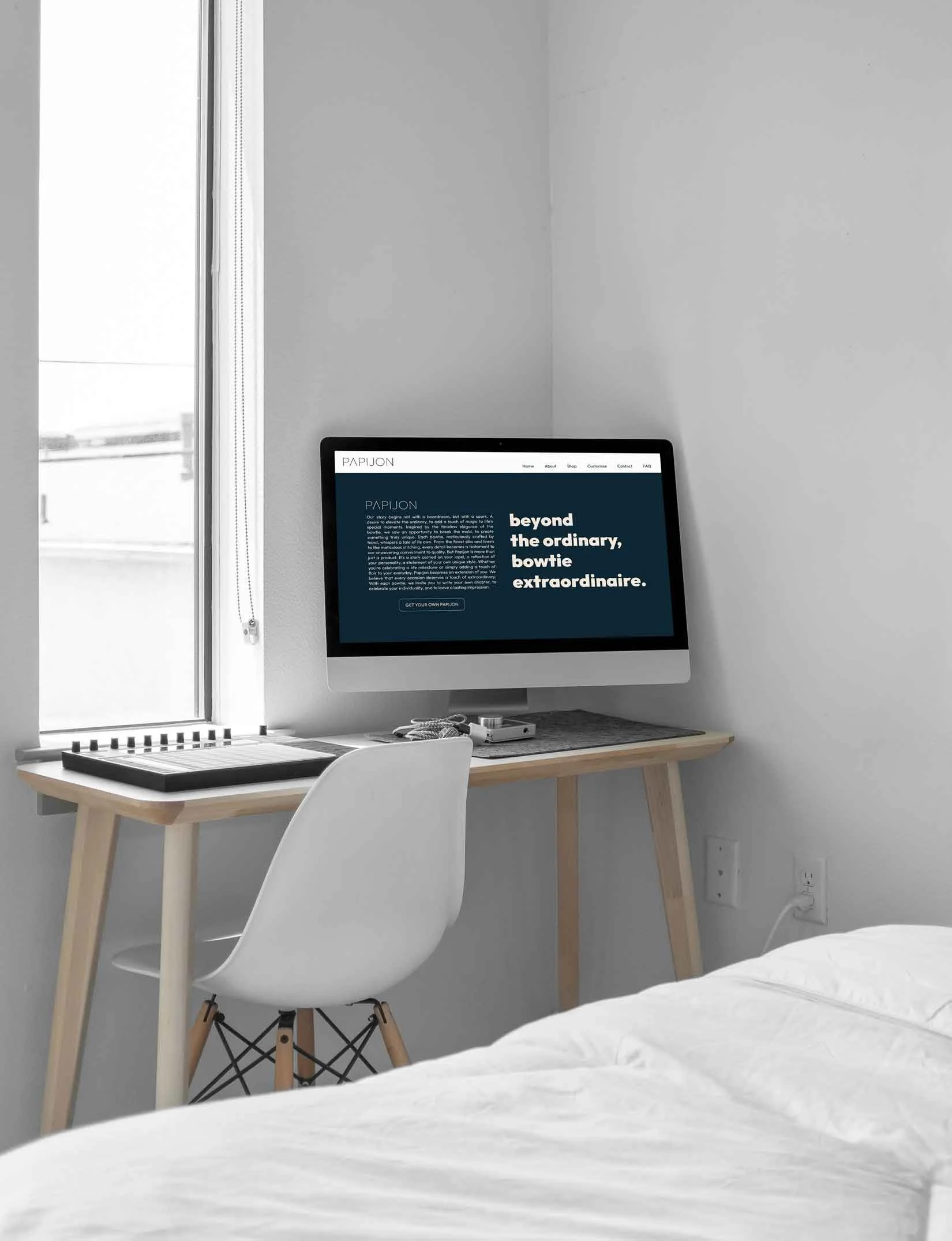 Branding and Web Design for a bowtie company, website design