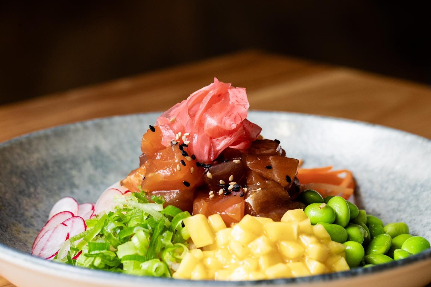 📸 Spicy Salmon &amp; Tuna Poke; 

Spicy gochujang marinated raw salmon &amp; tuna, cucumber, radish, spring onion, mango, edamame beans, soy &amp; lime dressing.

📣 Also available for delivery or collection! 

#Izakaya #GoodFood #FreshFood #Collect