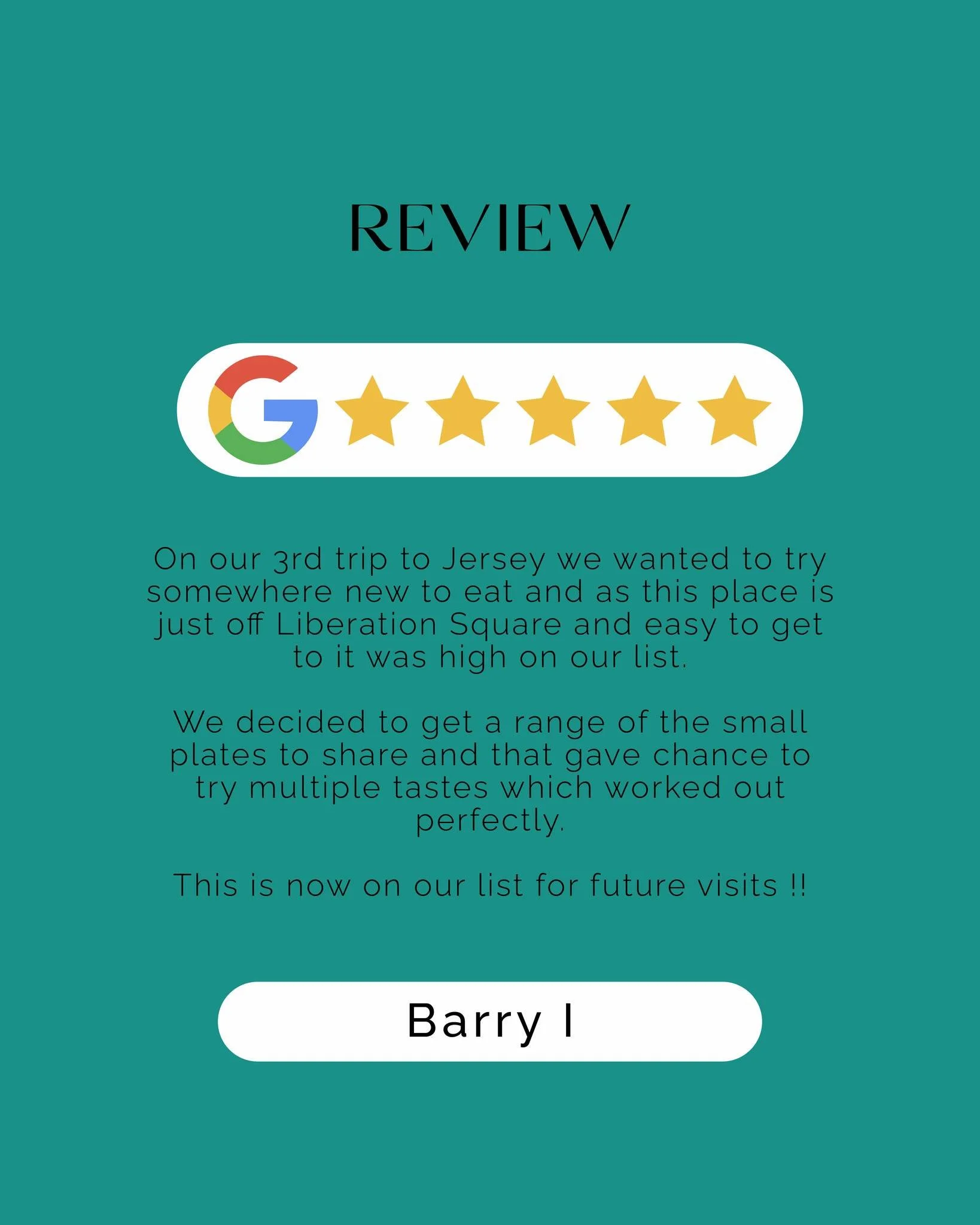 ✨ “This is now on our list for future visits!!”
We love welcoming both locals and island visitors — thanks Barry for the kind words and for making Izakaya part of your Jersey memories 💚
Tap the link in bio to book your table.
#I