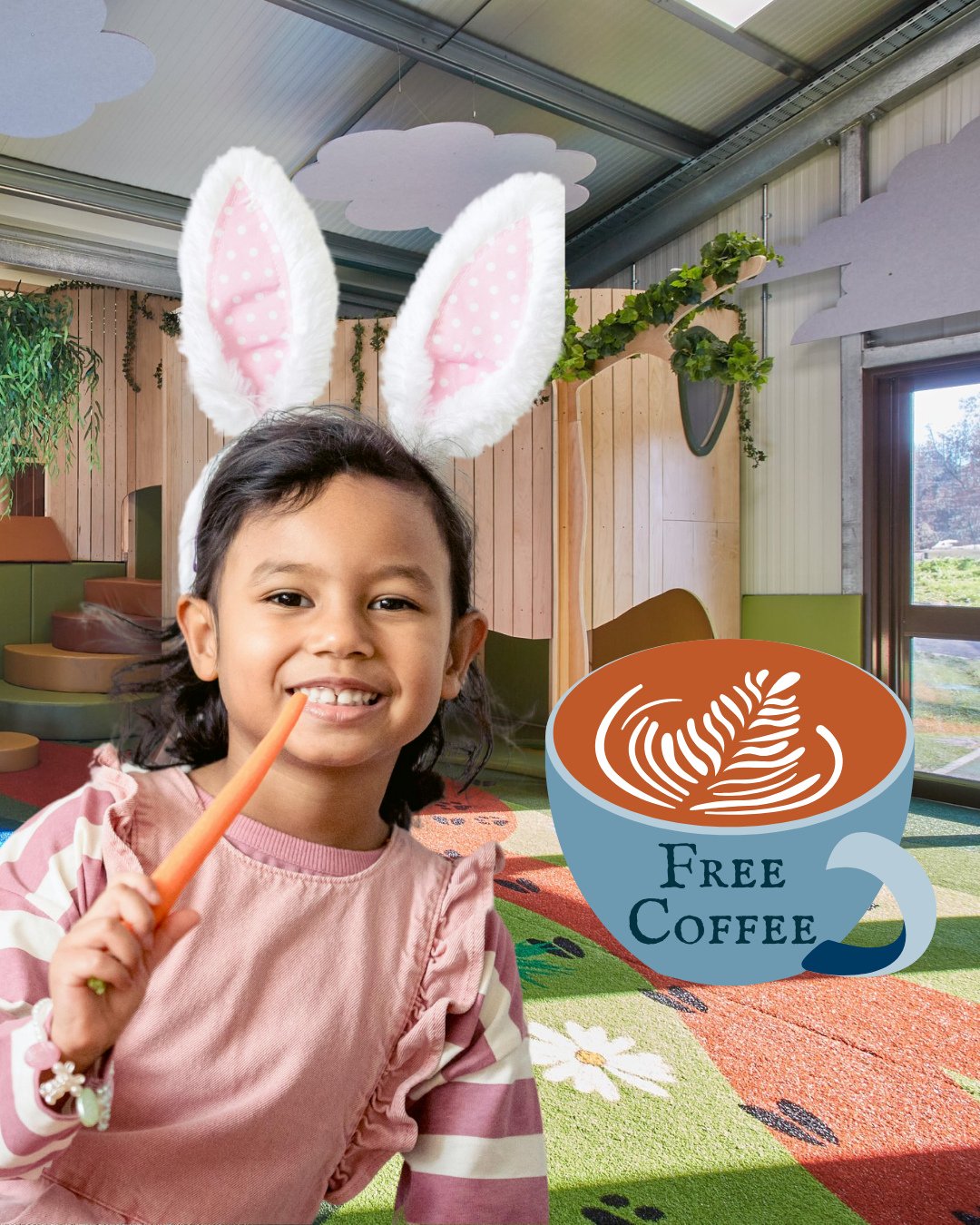 🐰 HOP TO IT &ndash; FREE COFFEE THIS EASTER! ☕️🌸⁠
⁠
This Easter Sunday, we&rsquo;re treating every grown-up in Clara&rsquo;s Corner to a free coffee (hot or iced!) when they or their little bunnies come wearing Easter Bunny ears! 🐇💕⁠
⁠
Whether it