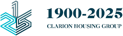 Logo of Clarion Housing Group with the years 1900-2025