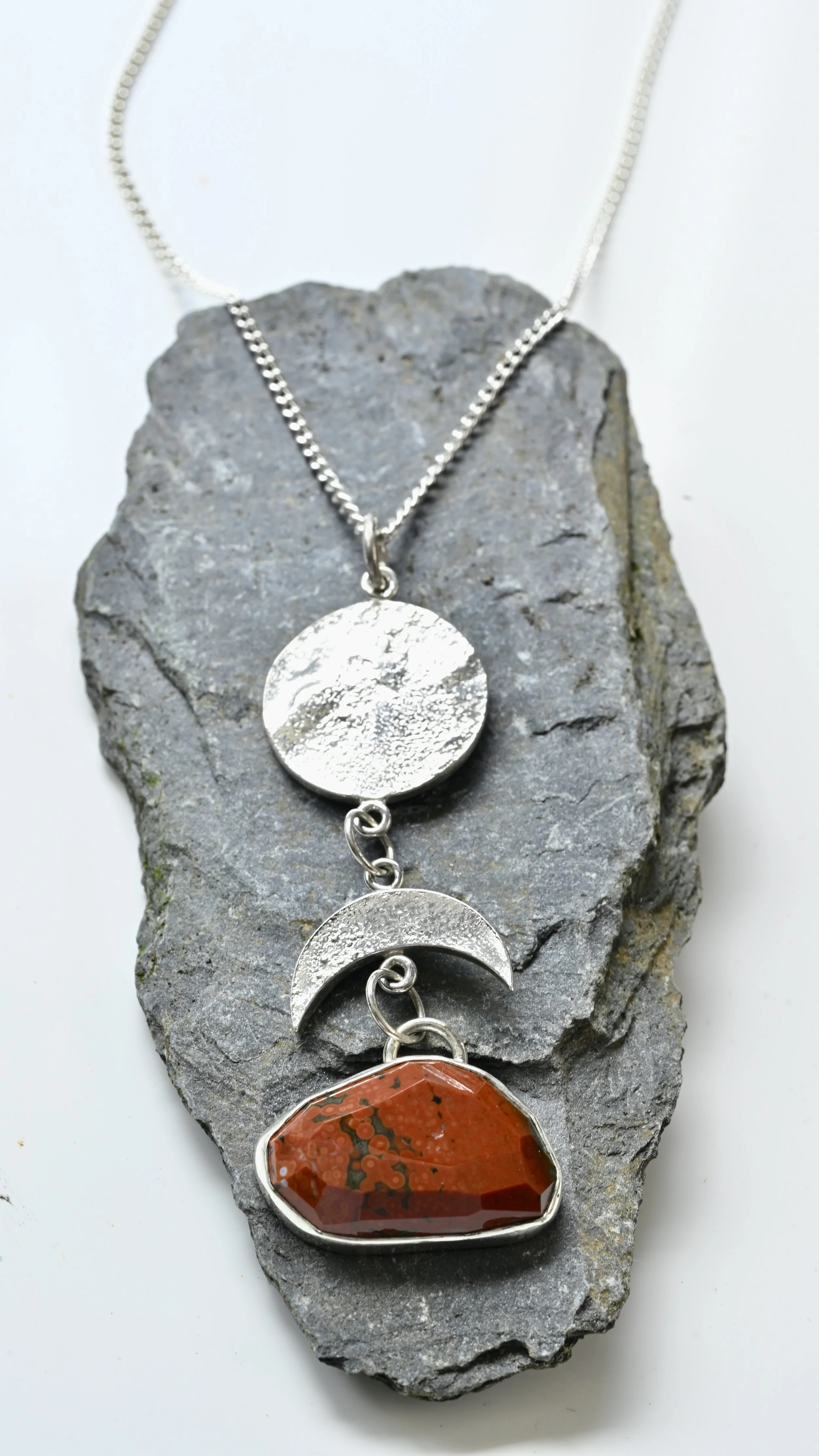 Silver Monn & Jasper Necklace