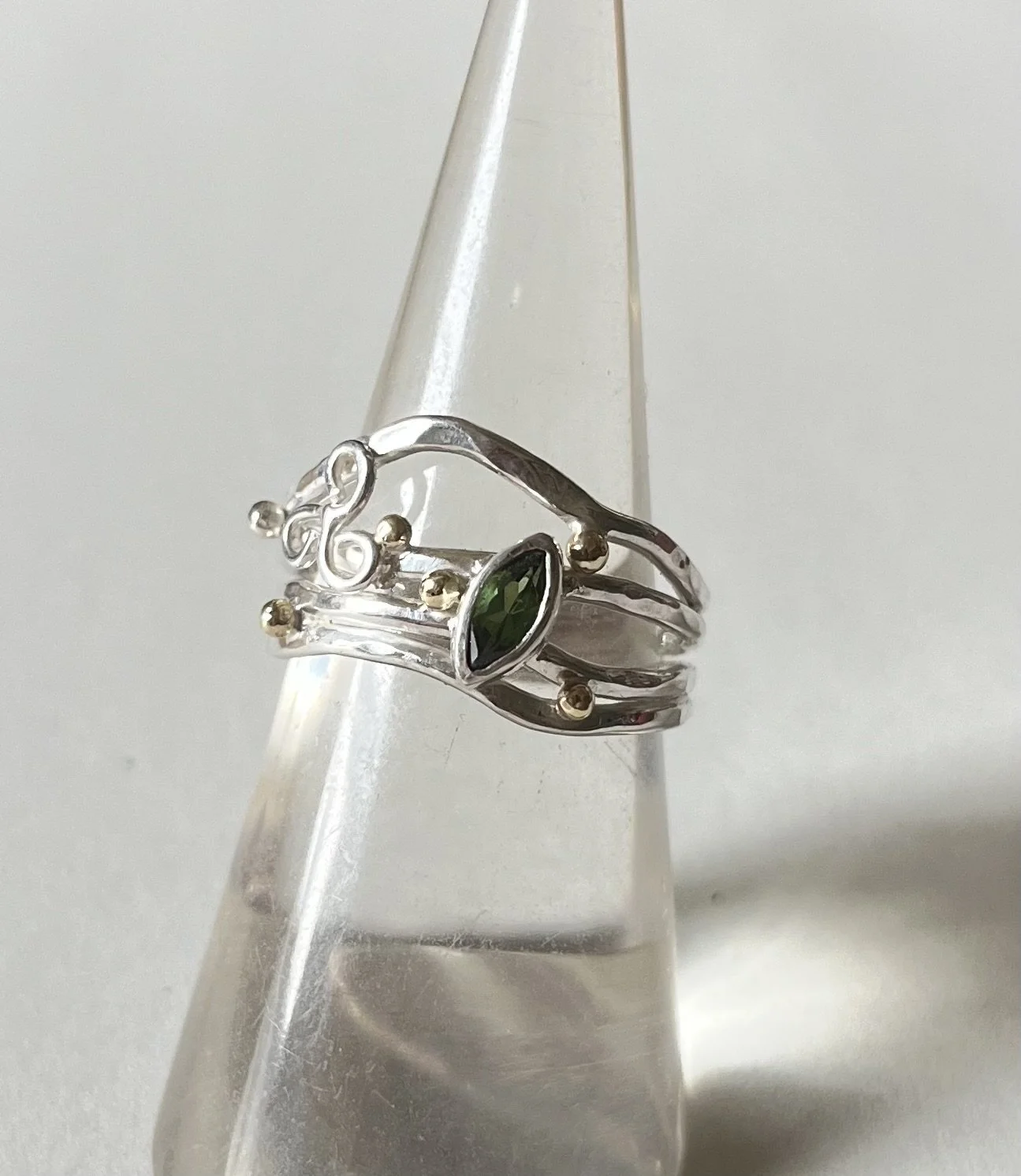 bespoke unique handmade silver and gold ring