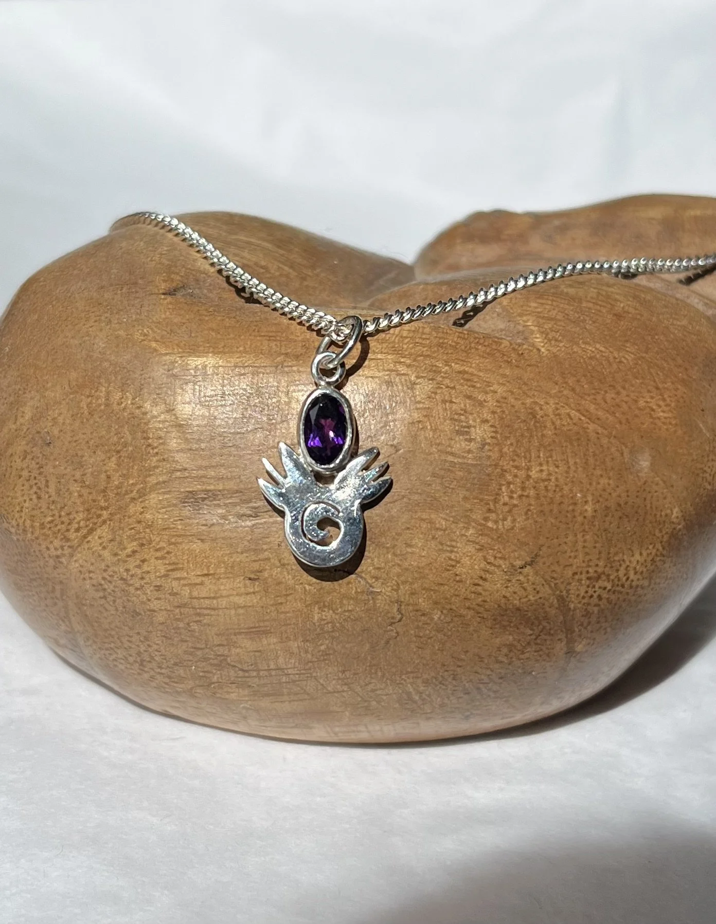 bespoke silver amethyst necklace