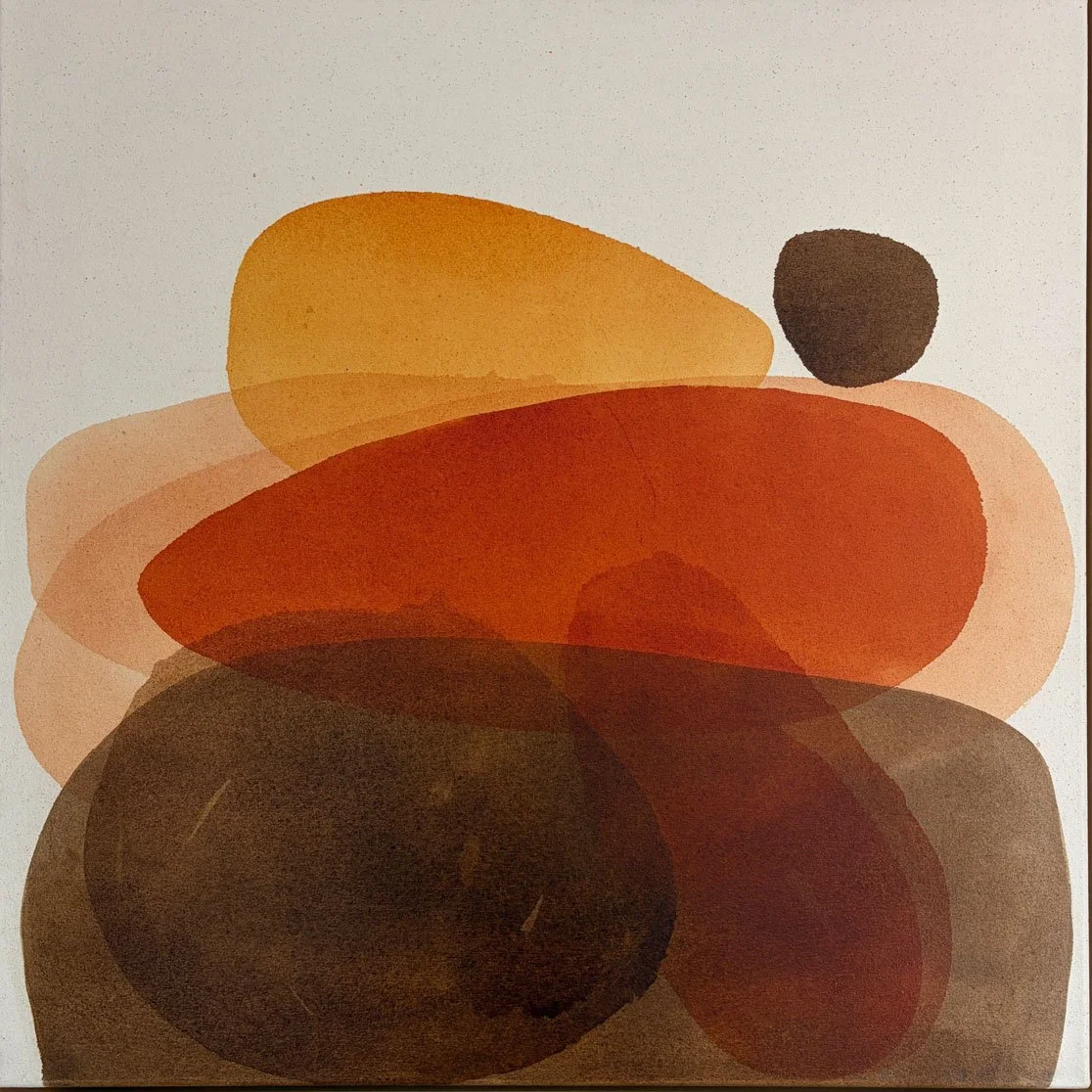 Bouldering (large acrylic painting on canvas 75cm x 75 cm shadow framed in natural wood )