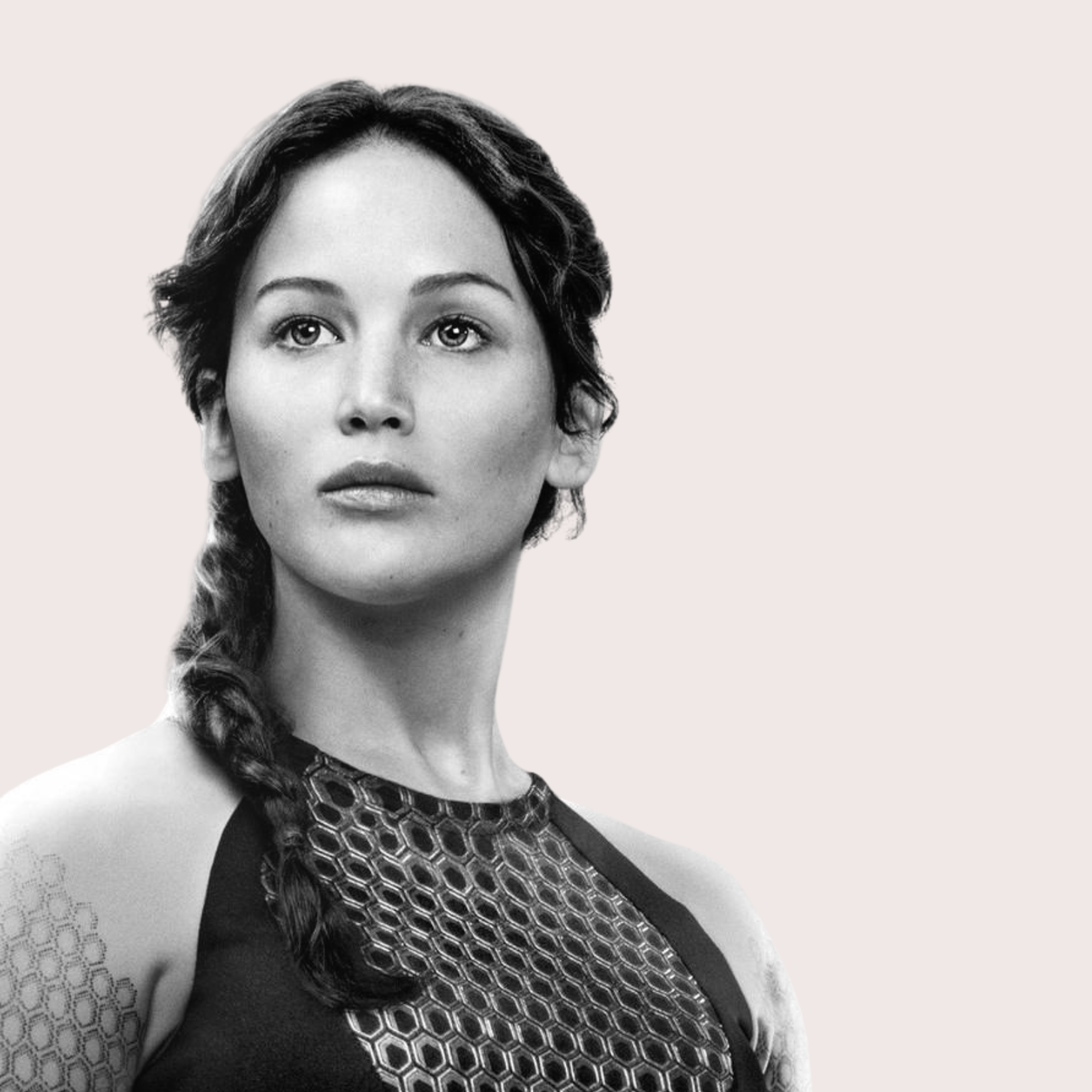 Black and white portrait of a woman with braided hair, wearing a patterned sleeveless top, looking slightly upward. Women’s confidence empowerment training course