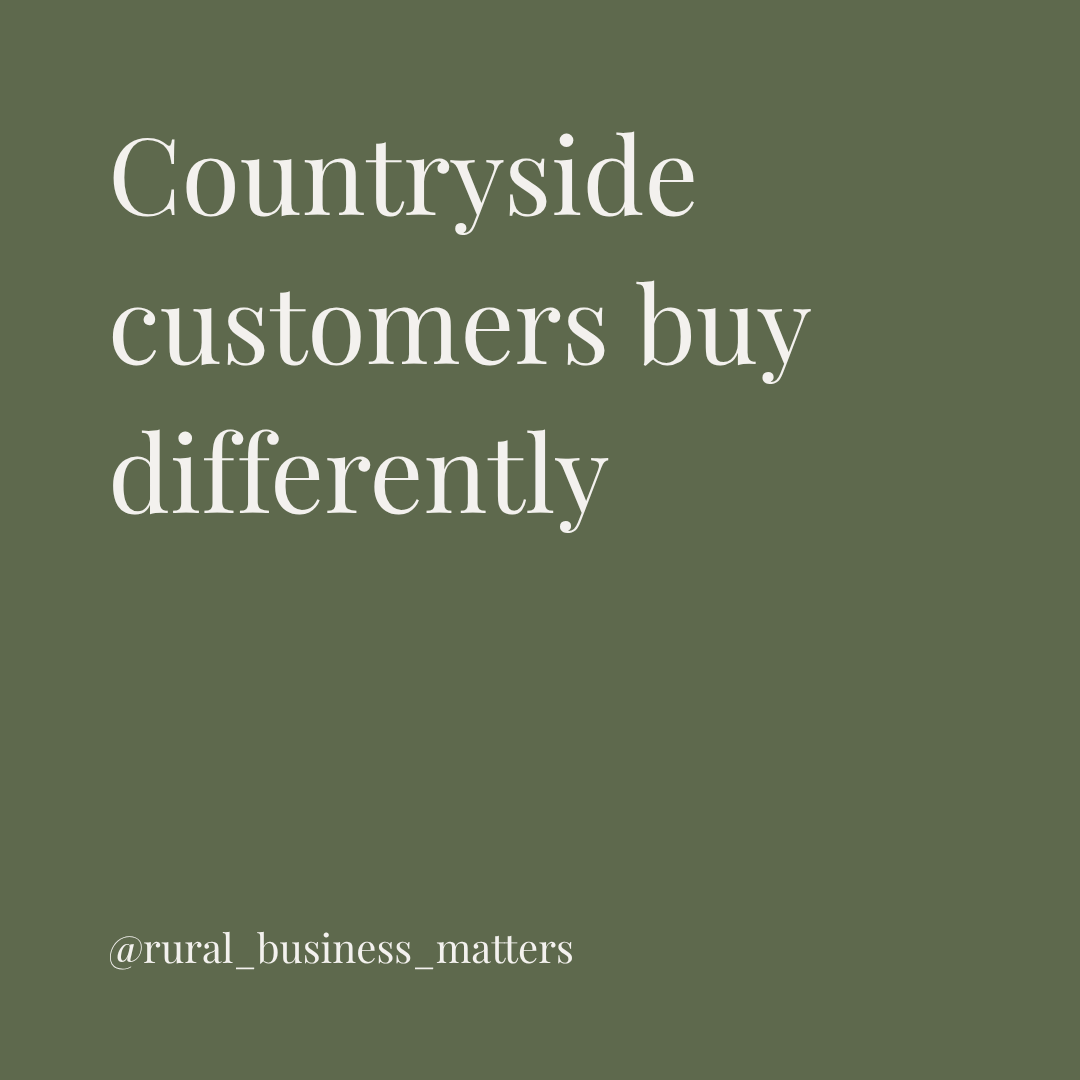 Green background with text overlay saying Countryside customers buy differently