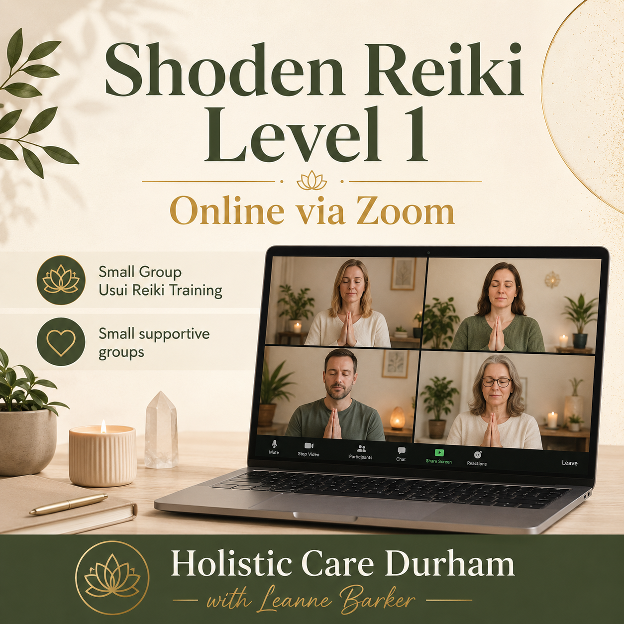 Online Reiki Level 1 Shoden, 10am- 2pm, 24th June/1st July