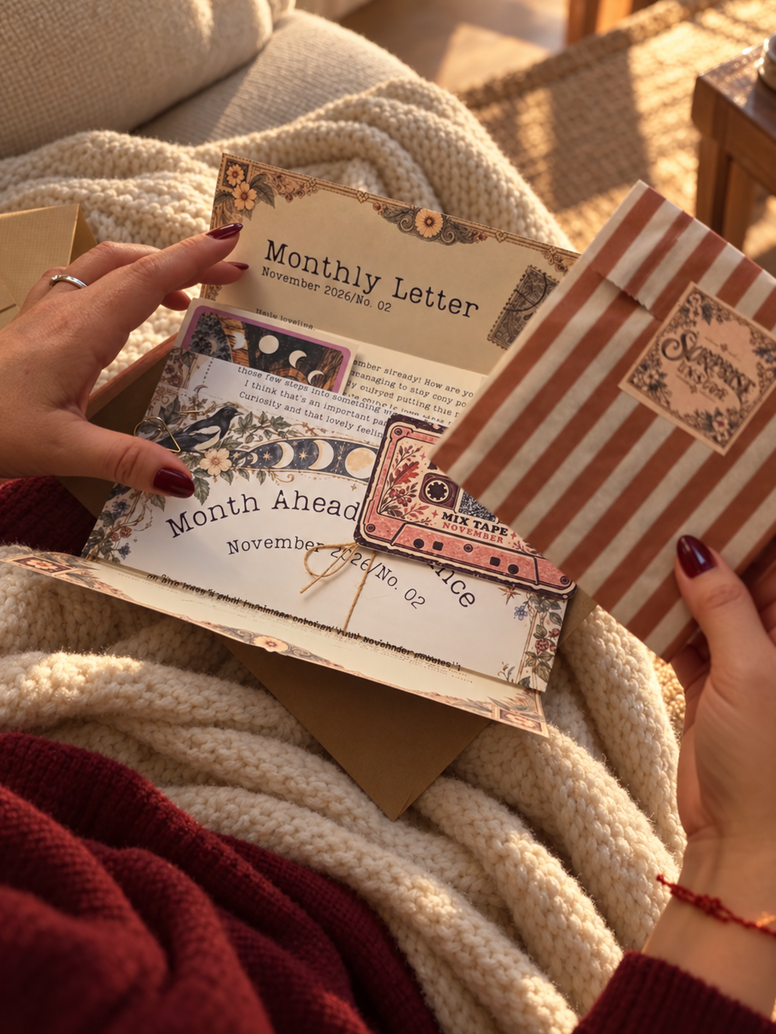 Cozy Kokoro mail under warm light.png