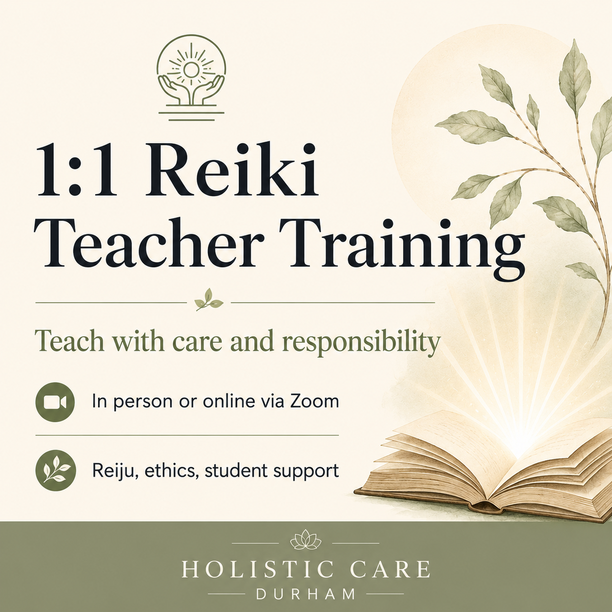 1:1 Reiki Teacher Training 14hrs + Mentorship