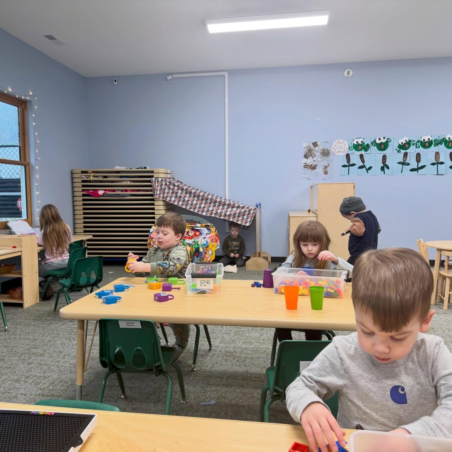 It&rsquo;s a busy day here in preschool 🤩 insect hunting, art making, building forts and lego creations, oh my!