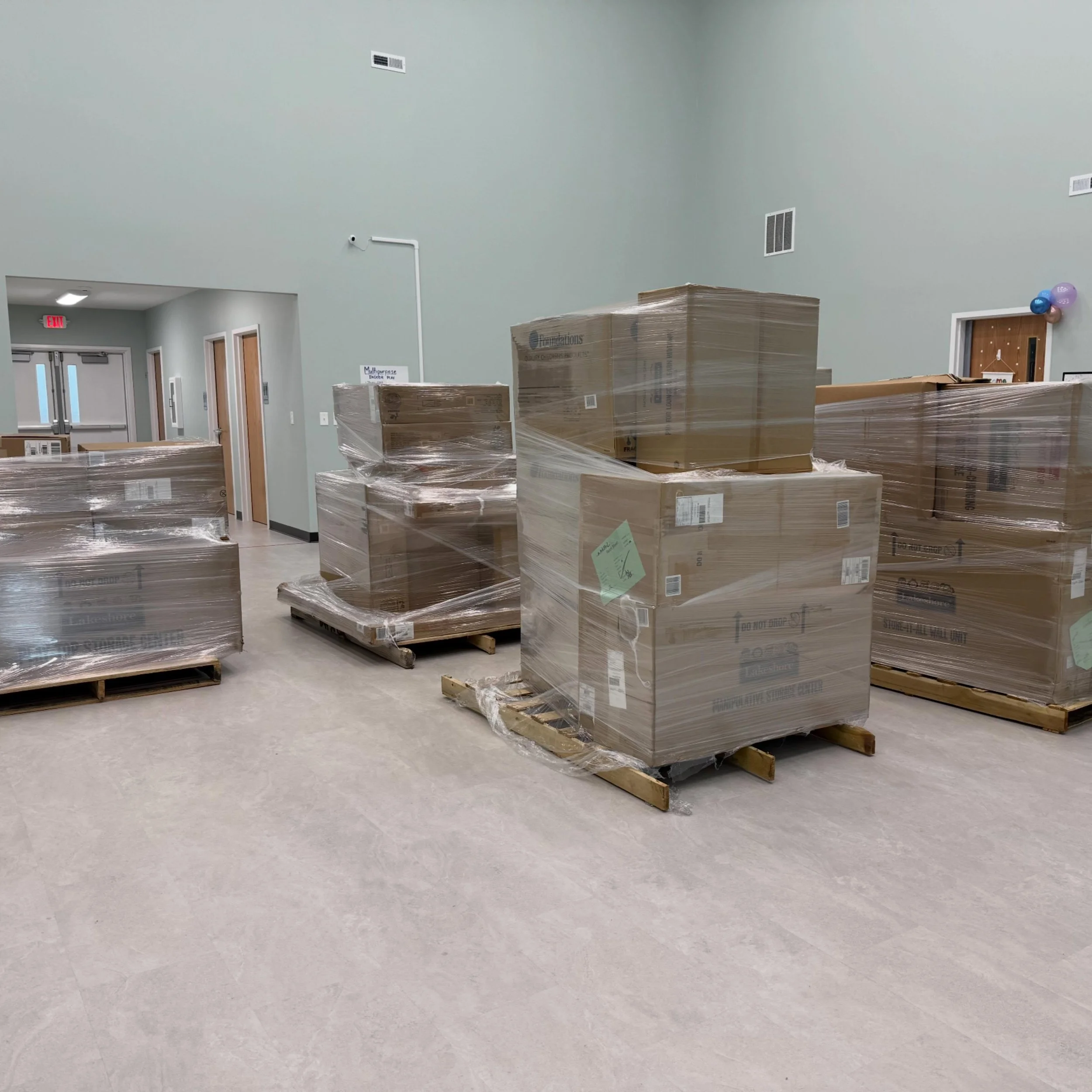 New things coming soon! ✨ This GIANT pile of Lakeshore items is going into our newly opened toddler classroom (with a few fun surprises for all of our classrooms!)