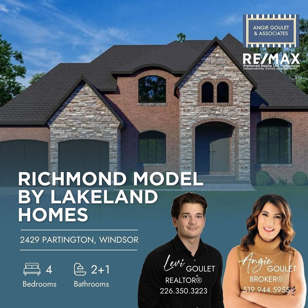 JUST LISTED🔥
📍2429 Partington, Windsor
💸$1,319,900

Listing details:
✔️experience the exceptional craftsmanship and attention to detail that defines the Richmond model by Lakeland Homes
✔️with its spacious layout and elegant features, the Richmond