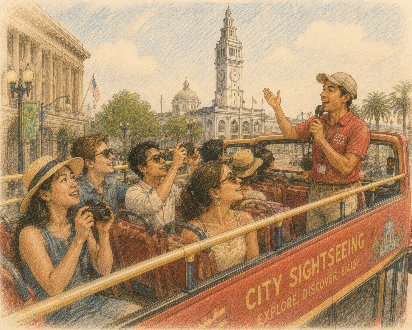 Traveler exploring a new city and experiencing curiosity, excitement, and emotional renewa