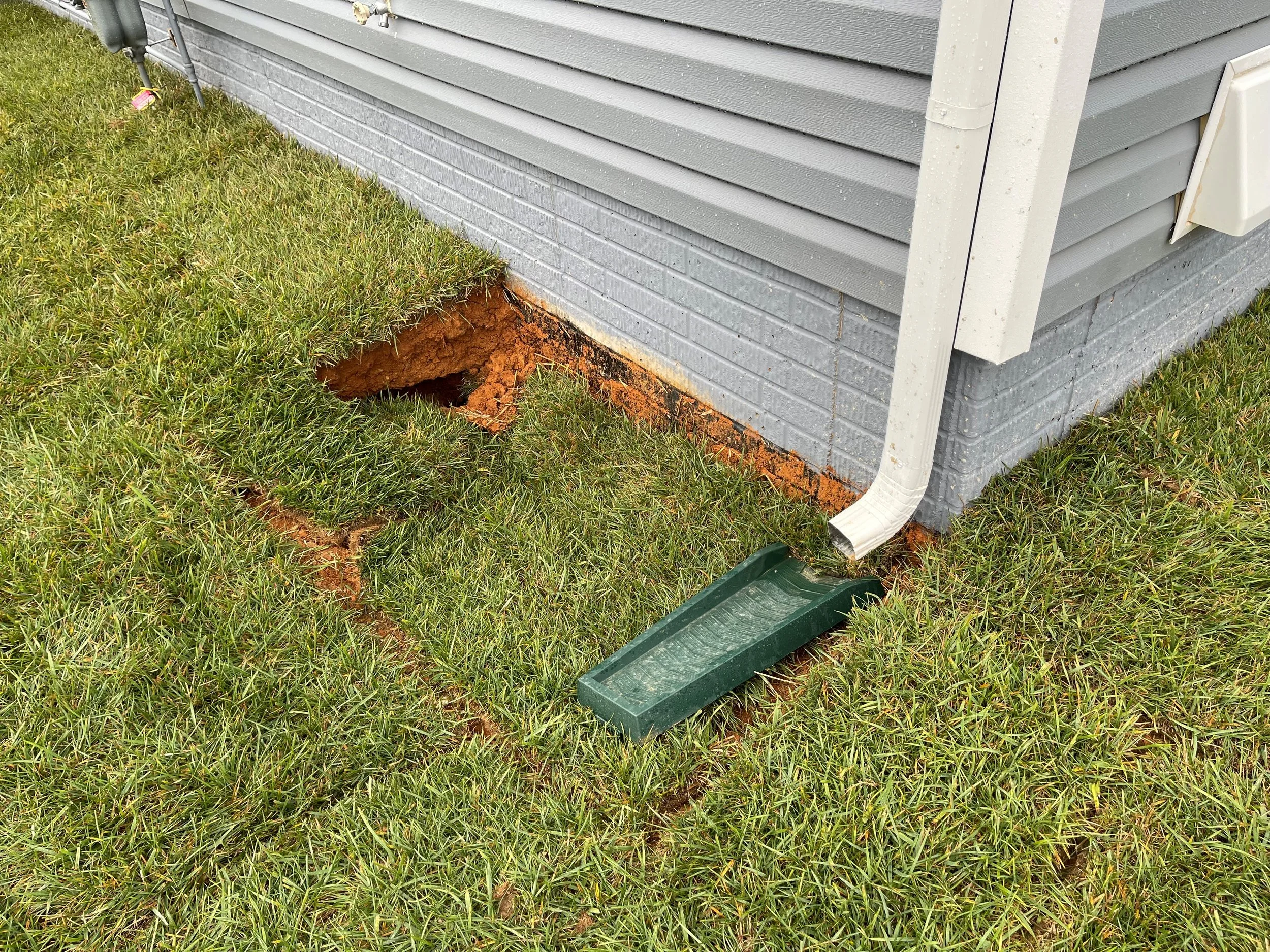 Sinkhole #1 on back right side of home