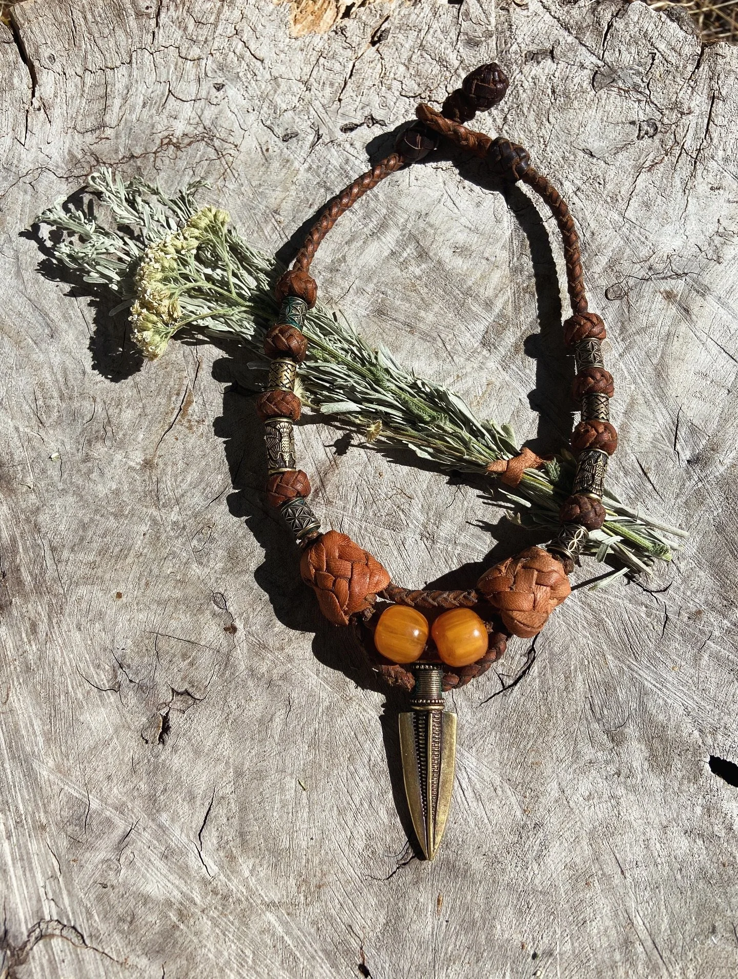 Honored to have recieved these hand braided leather necklaces today from a wonderful soul and incredible leatherworker, @tatterhawk . 🦅

These necklaces are ceremonial pieces for me&mdash; invocations for strength, abundance, and sovereignty heading